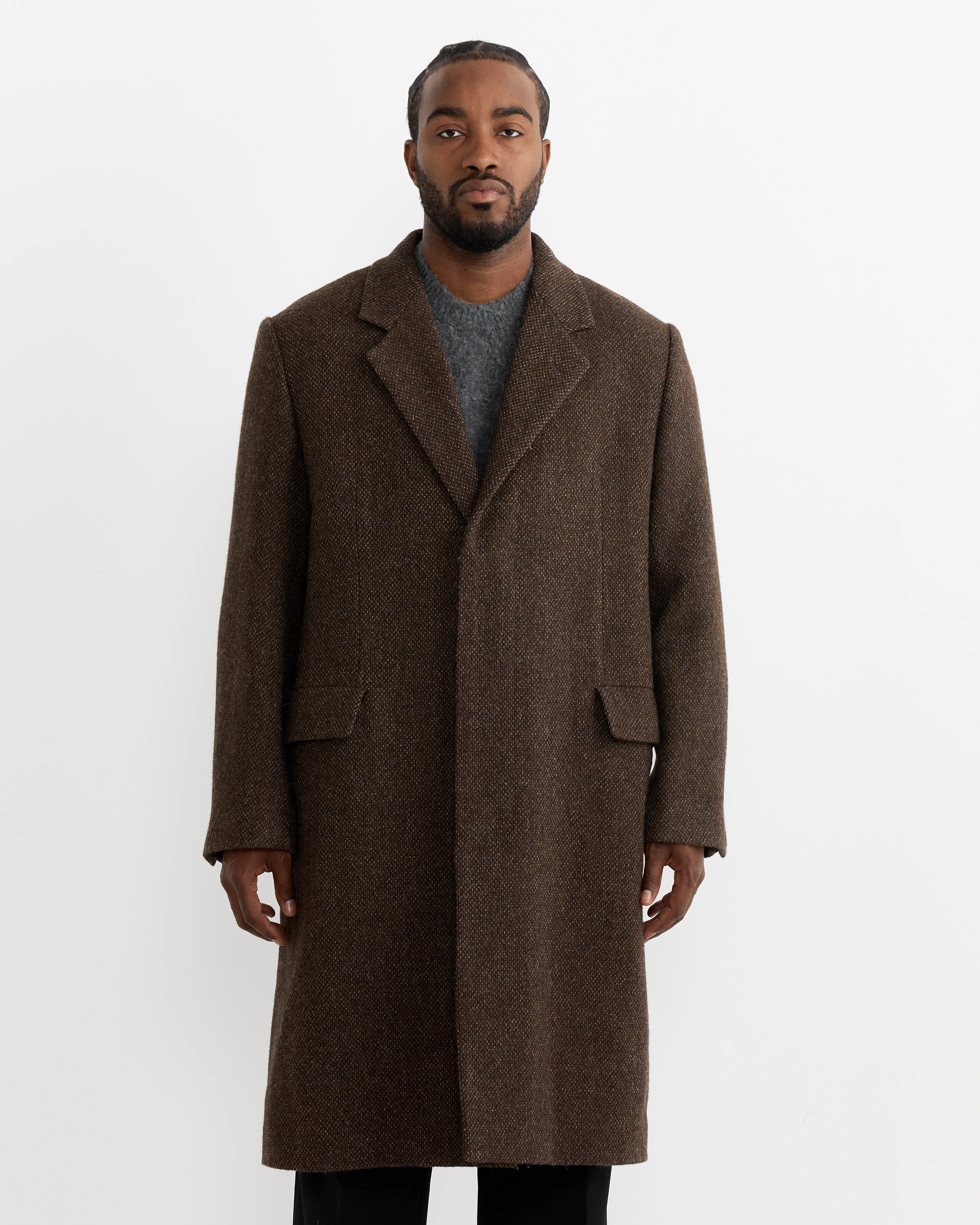 Auralee Lama Wool Chesterfield Coat Brown - Brown / 4 (262800)