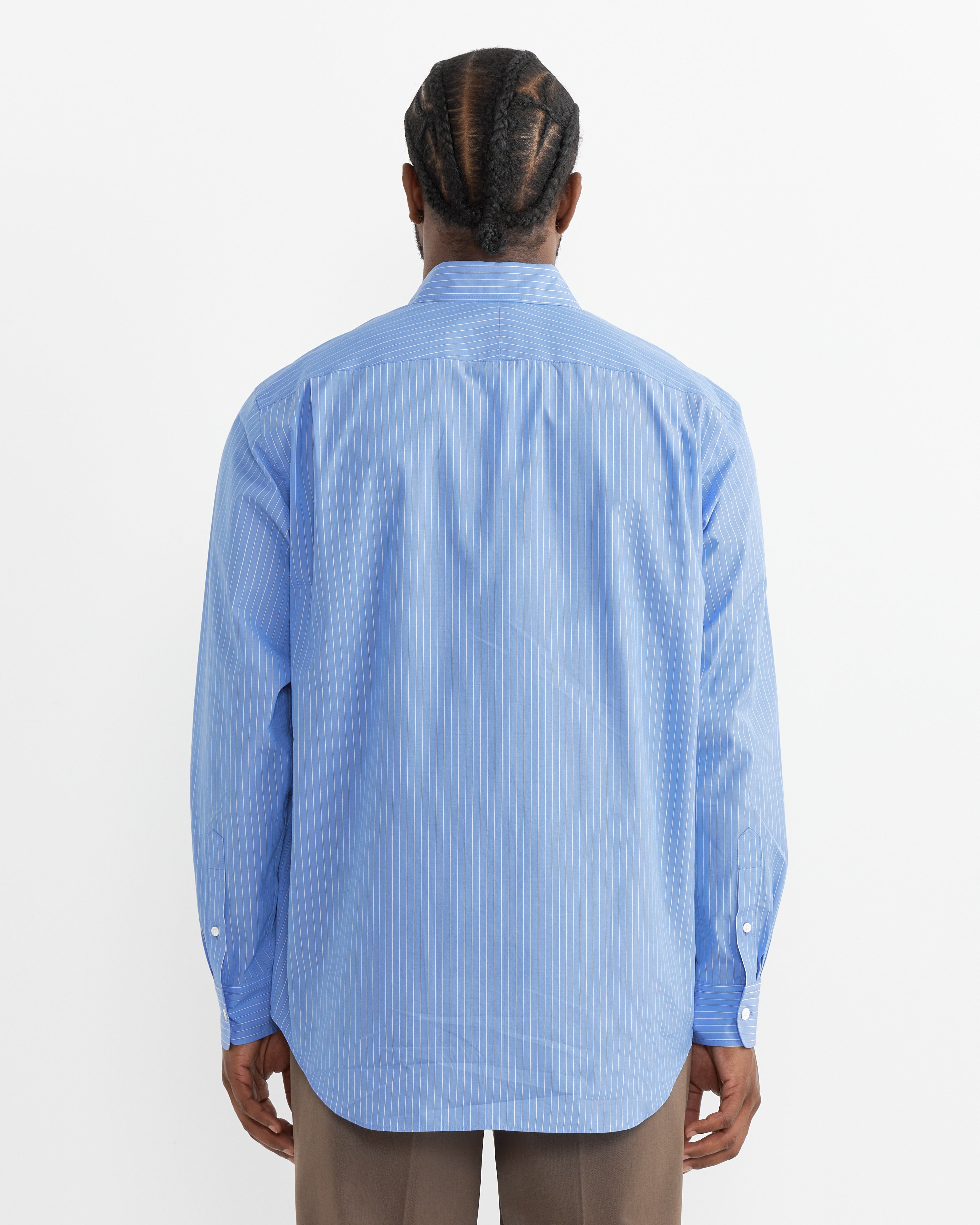 Suvin High Count Shirt in Sax Blue