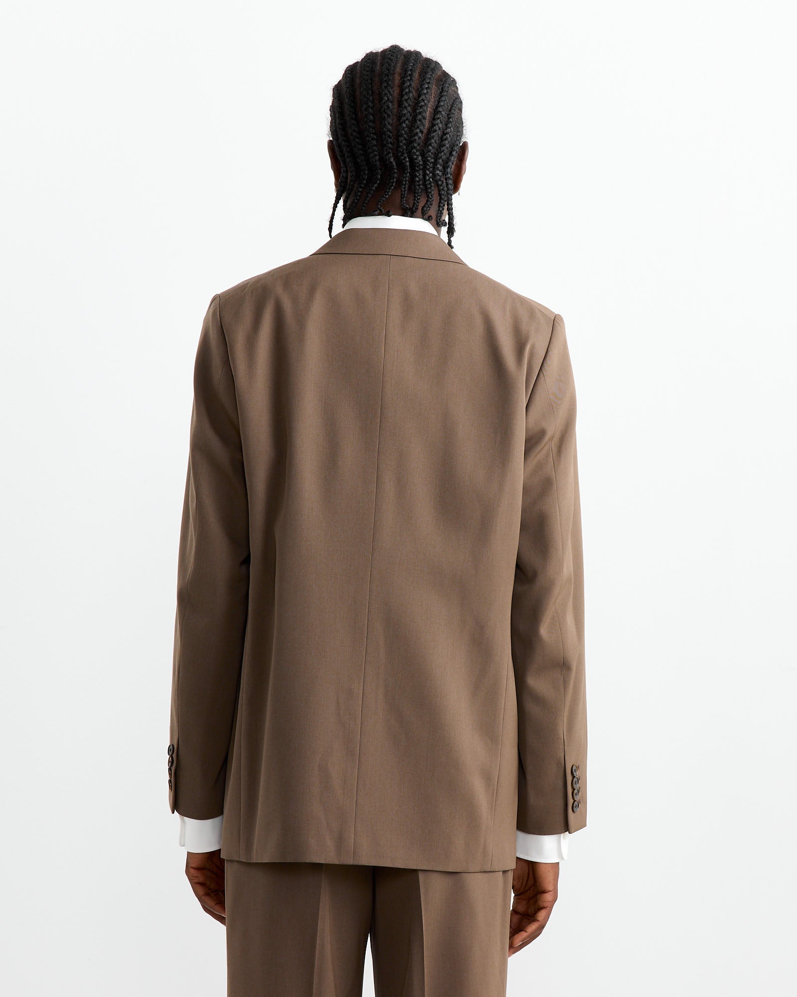 Light Wool Gabardine Jacket in Top Brown