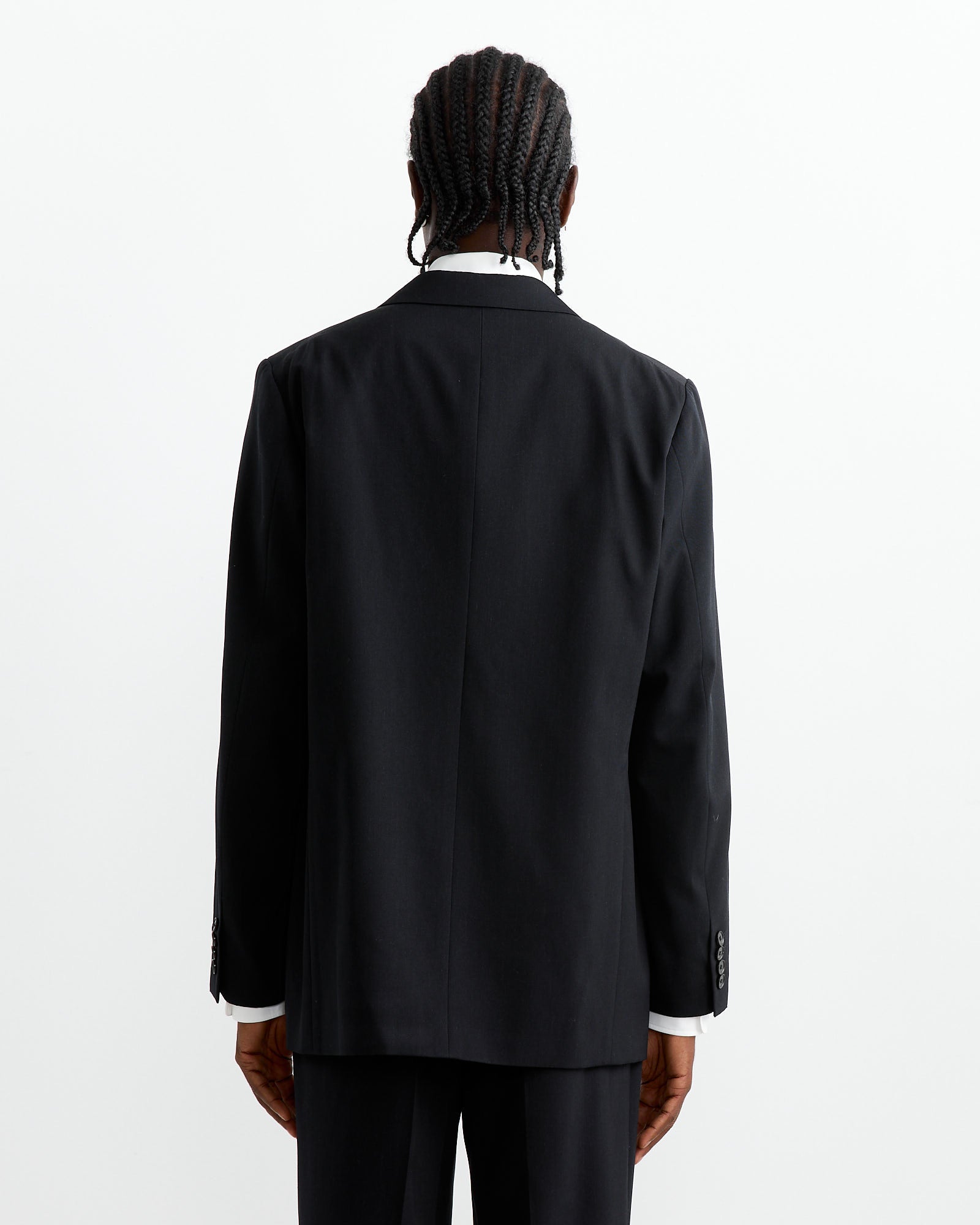 Light Wool Gabardine Jacket in Top Black