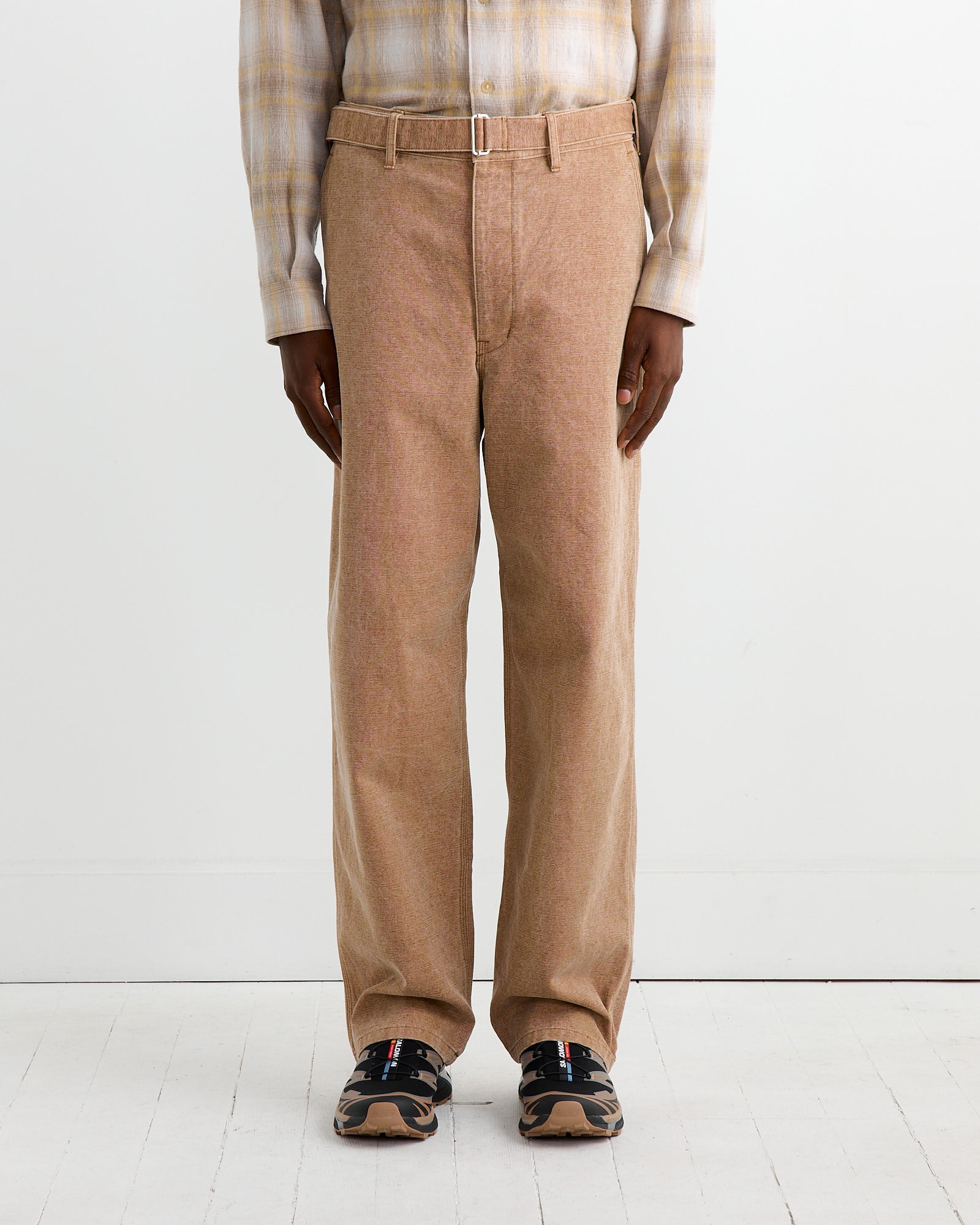 Auralee Canvas Belted Pant Light Brown - Light Brown / 4 (262843)