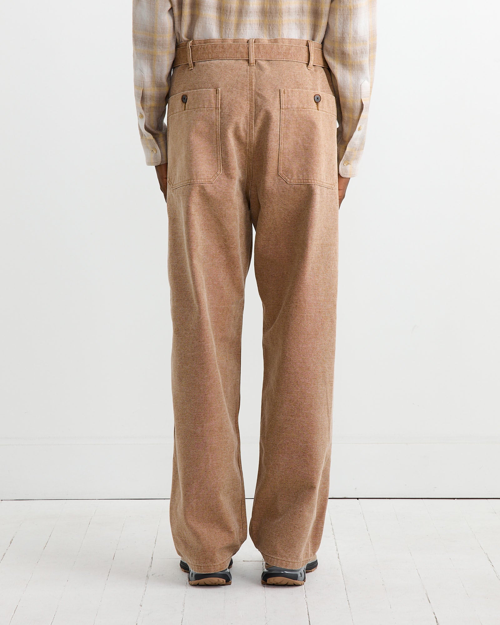 Auralee Canvas Belted Pant Light Brown - Light Brown / 4 (262843)