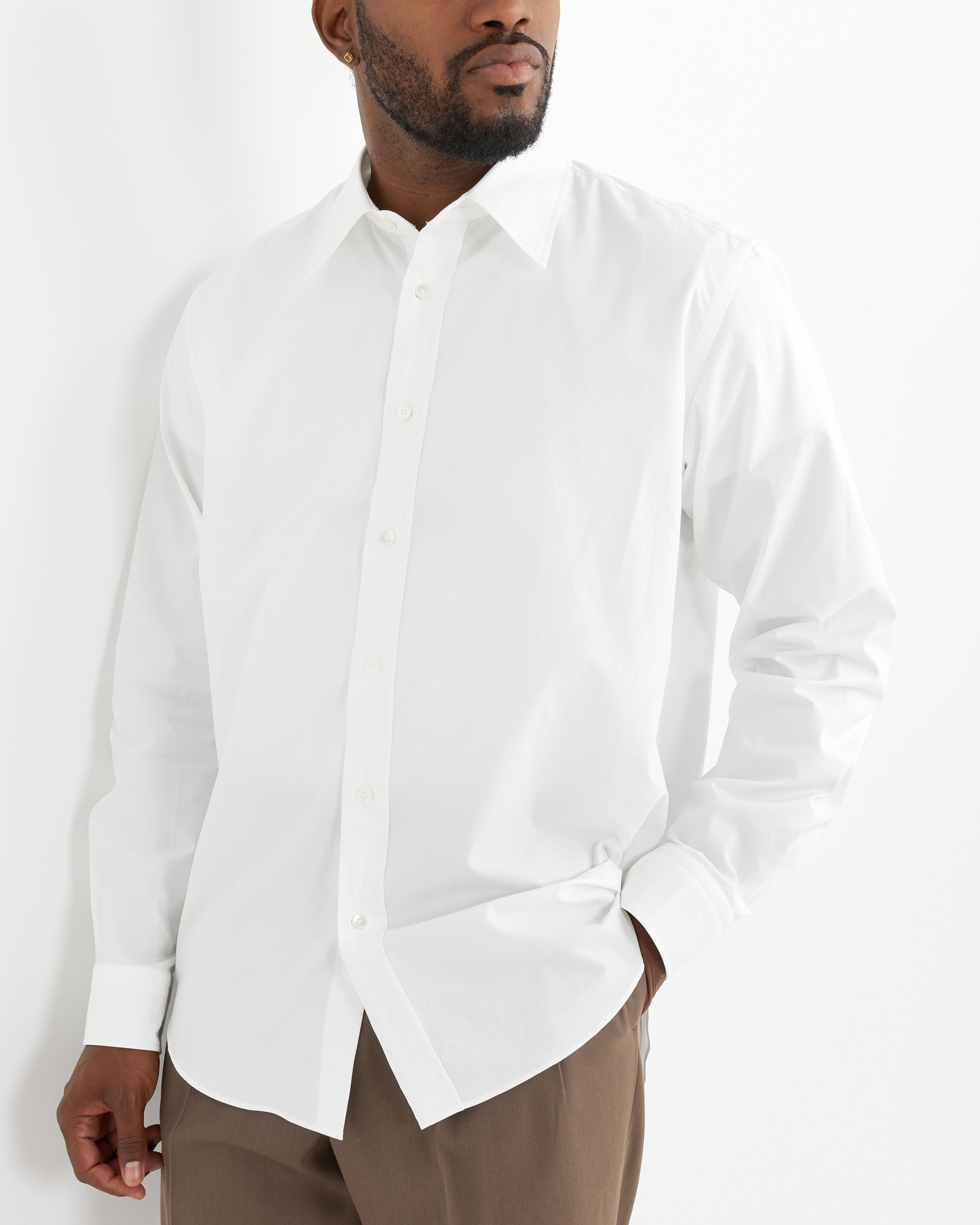 High Count Fine Ox Shirt in White