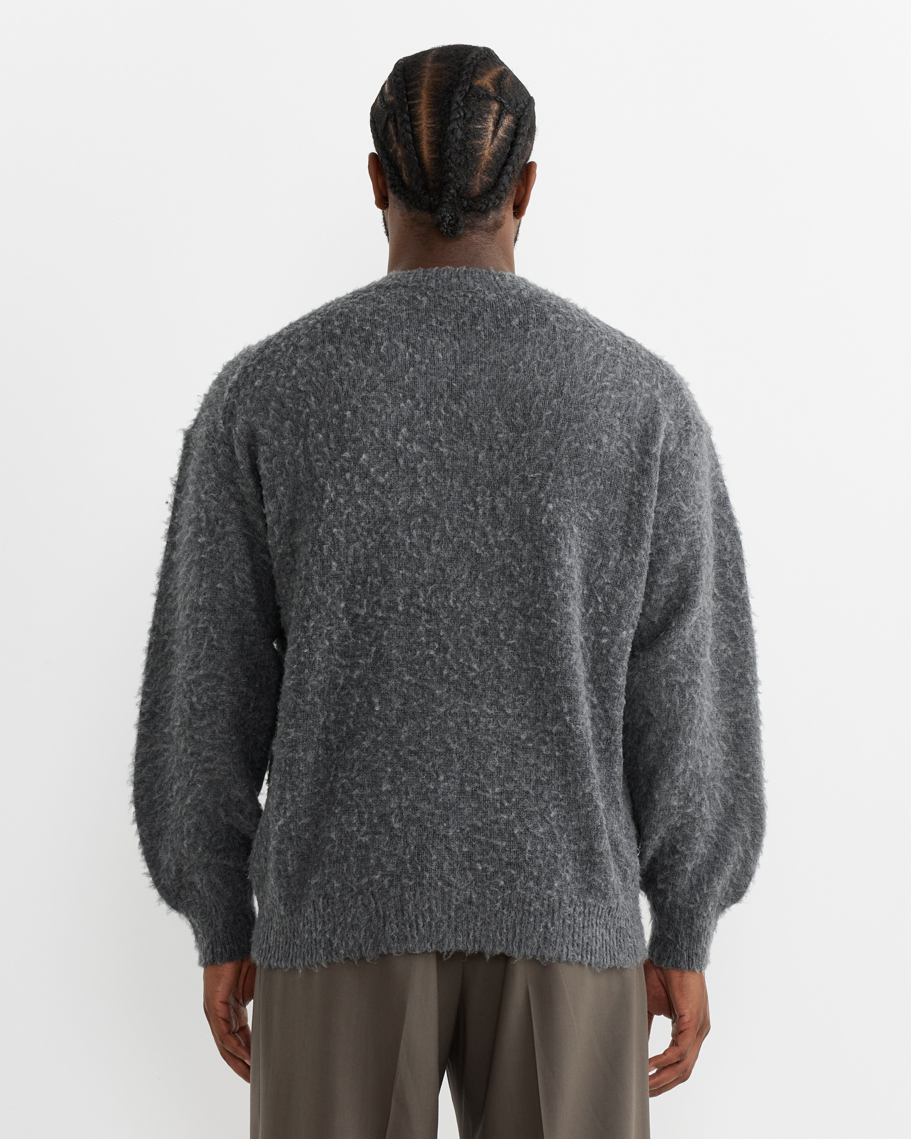 Wool Cashmere Silk Pullover in Grey