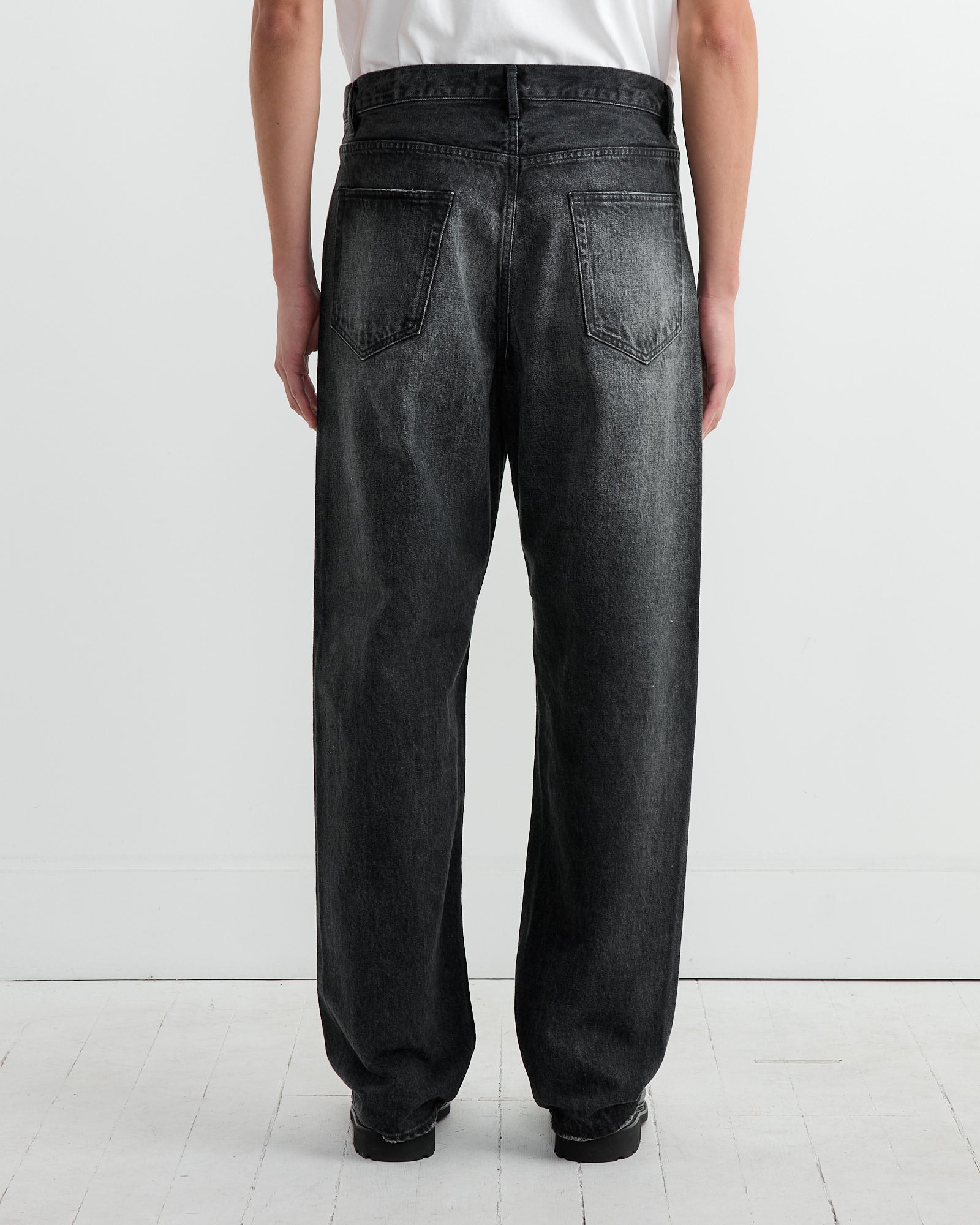 Selvedge Heavy Denim Wide Pant in Faded Black - Faded Black / 5 (262915)