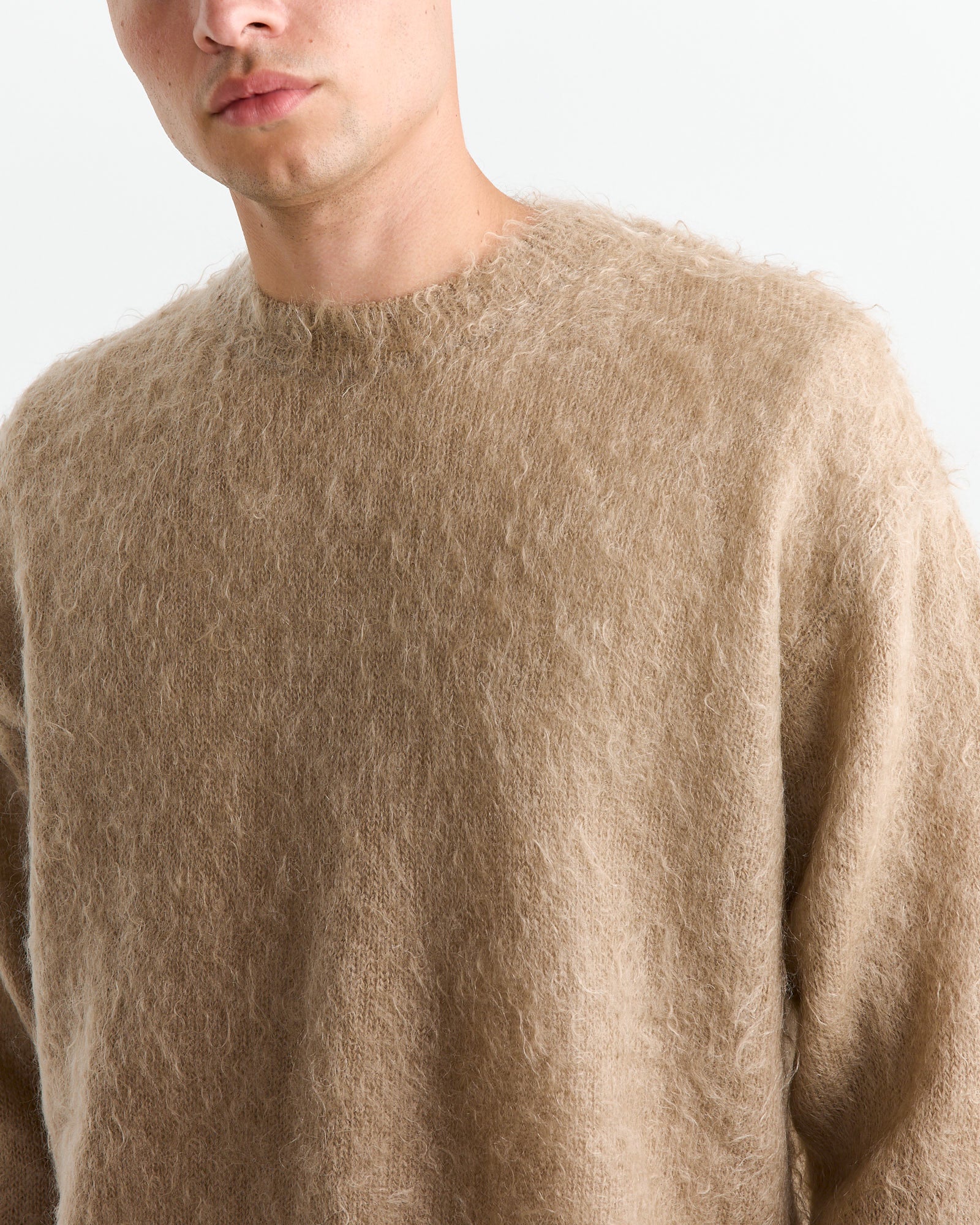 Auralee Brushed Mohair Pullover Grey Beige - Grey Beige / 4 (262918)