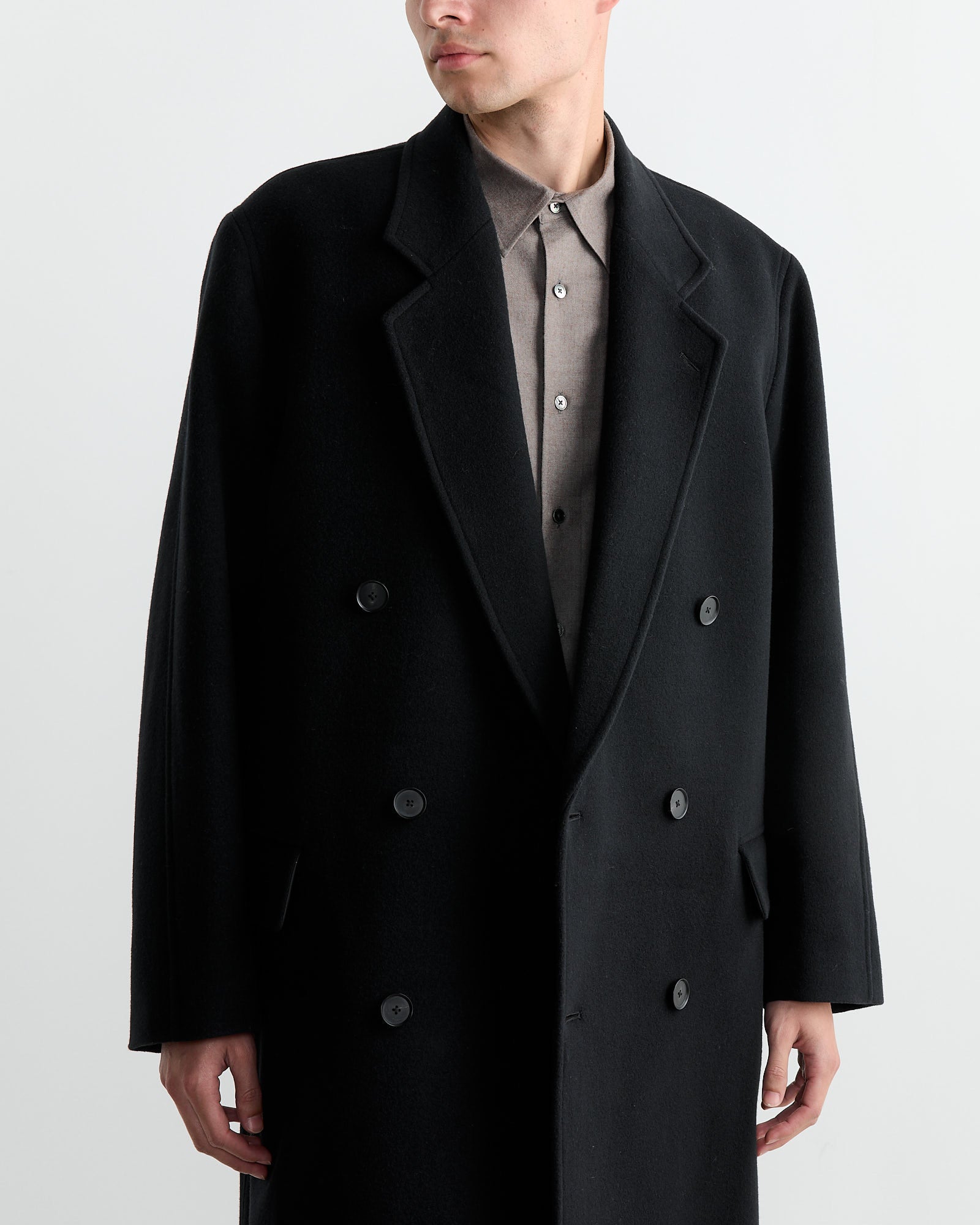 Auralee Wool Mosser Chesterfield Coat - Black / 5 (262929)