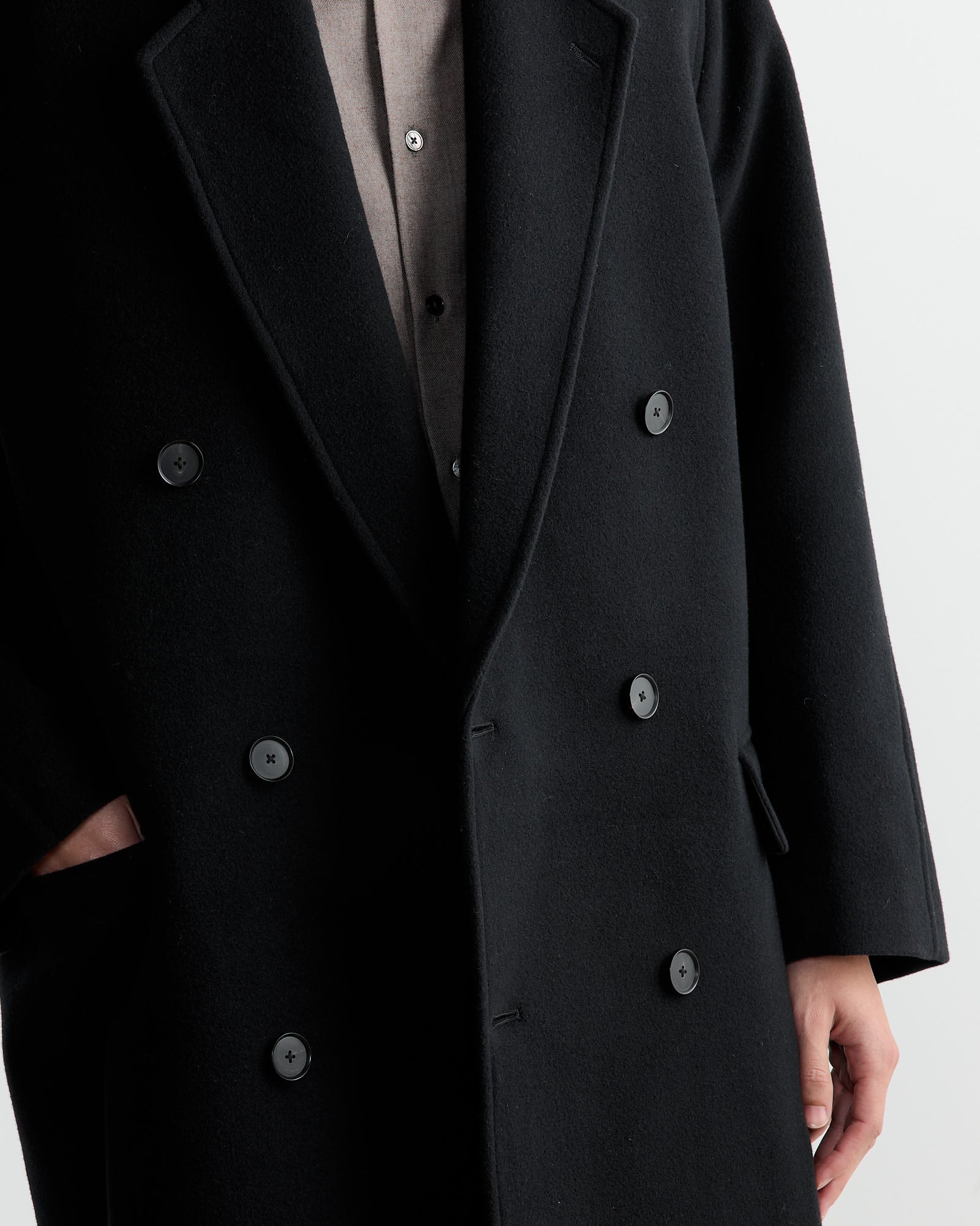 Auralee Wool Mosser Chesterfield Coat - Black / 5 (262929)