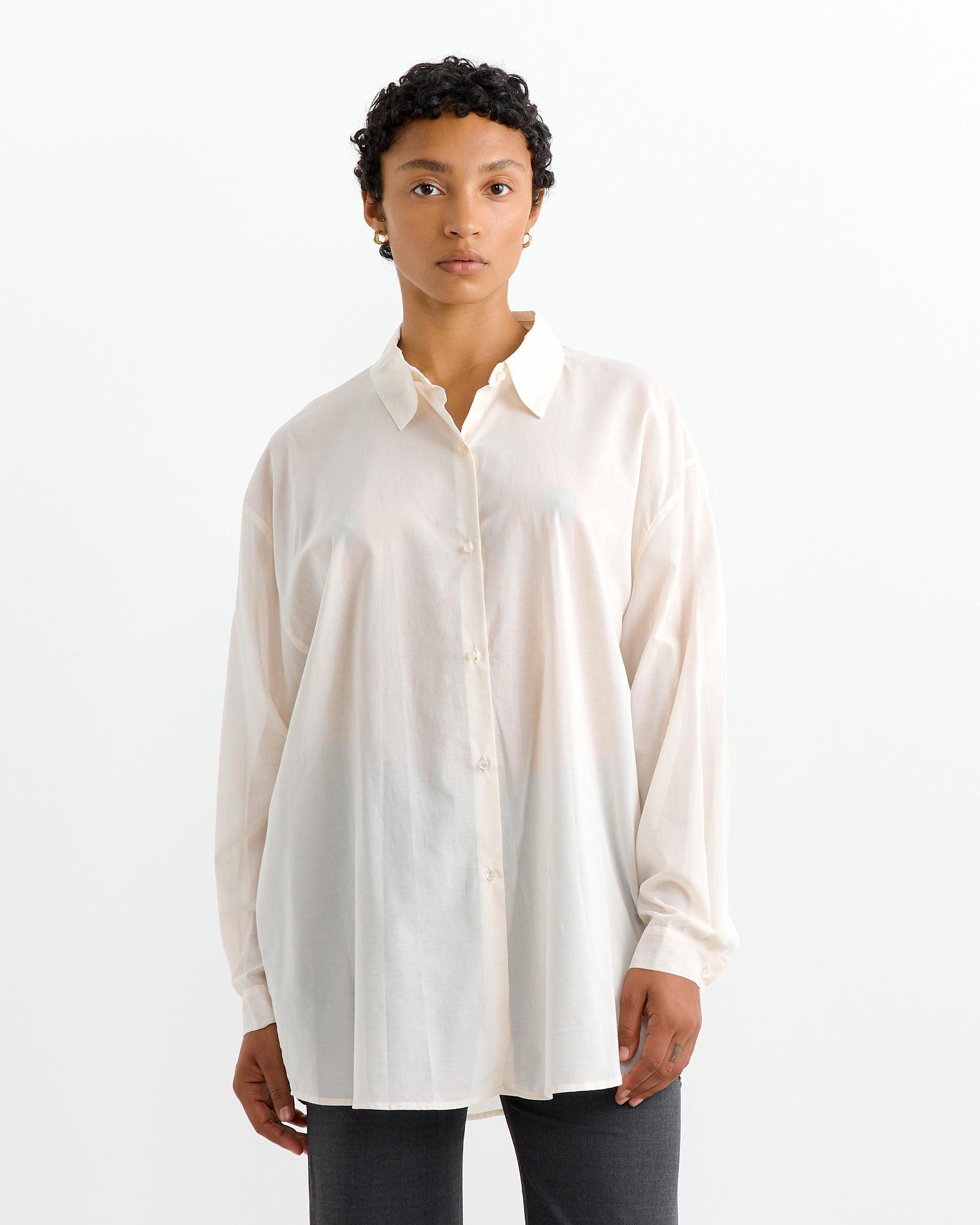 Sheer Cotton Classic Shirt Ecru - Ecru / 1 (262936)