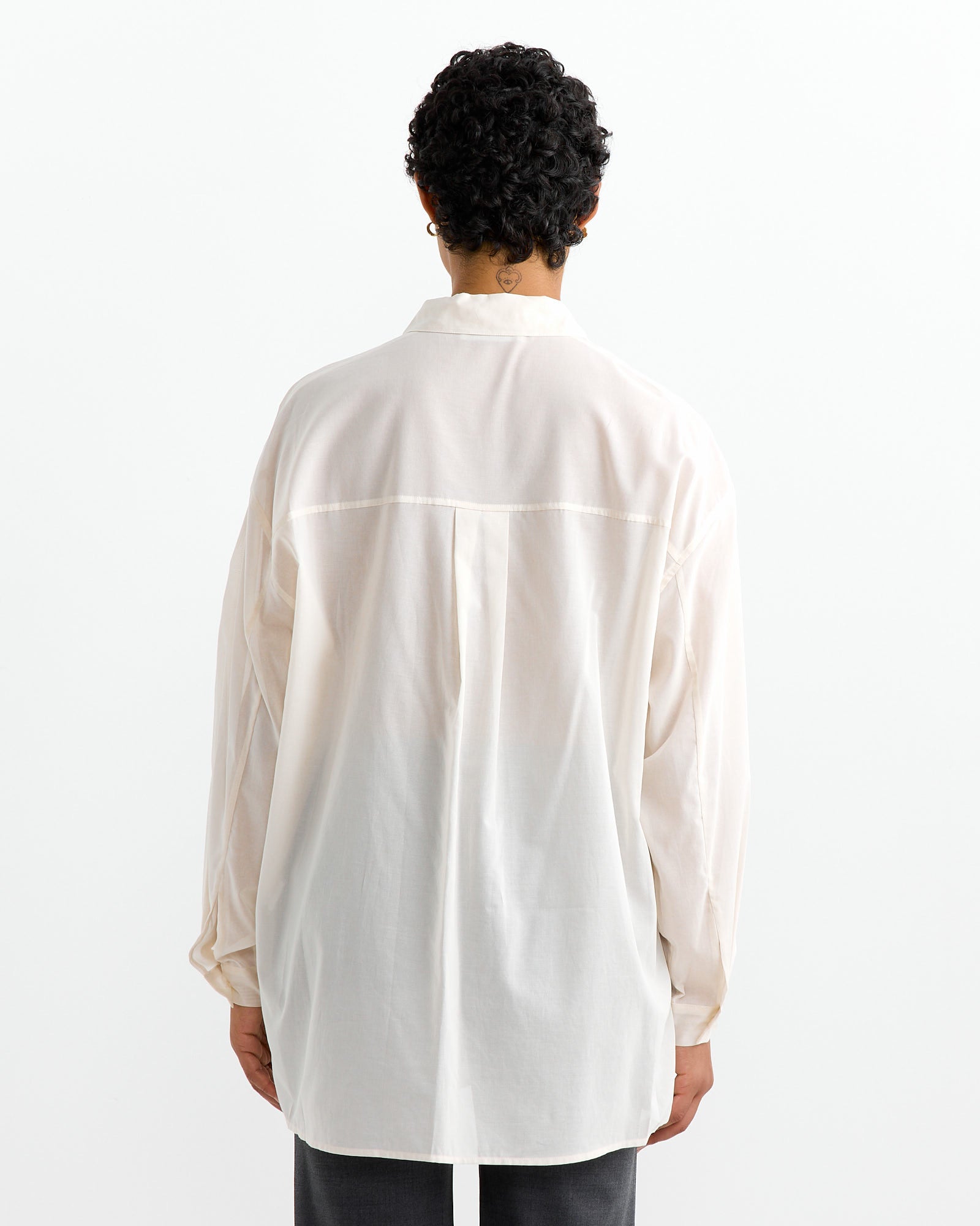 Sheer Cotton Classic Shirt in Ecru