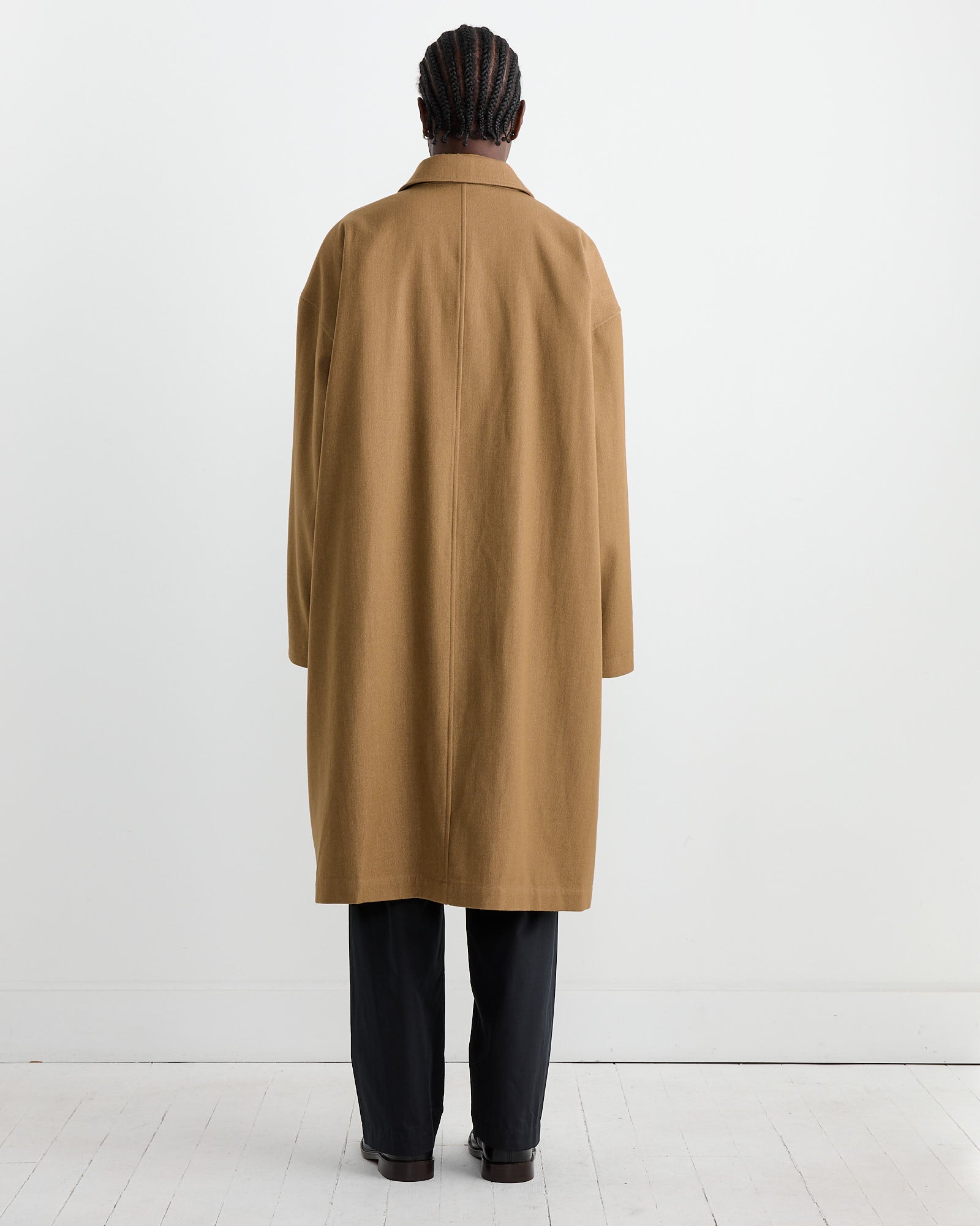 Boxy Overcoat in Taupe/Beige Melange