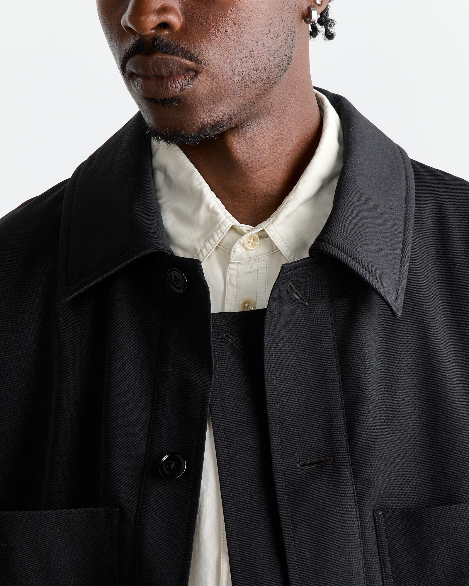 Lemaire Wadded Facing Blouson Black - Black / 50 (263092)