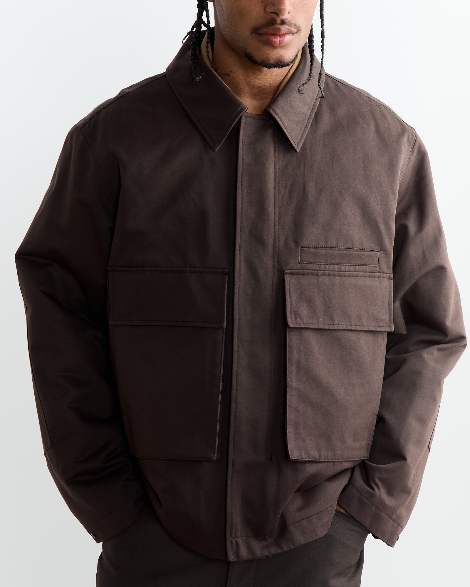 Lemaire Quilted 3D Pockets Jacket Espresso - Espresso / 50 (263095)