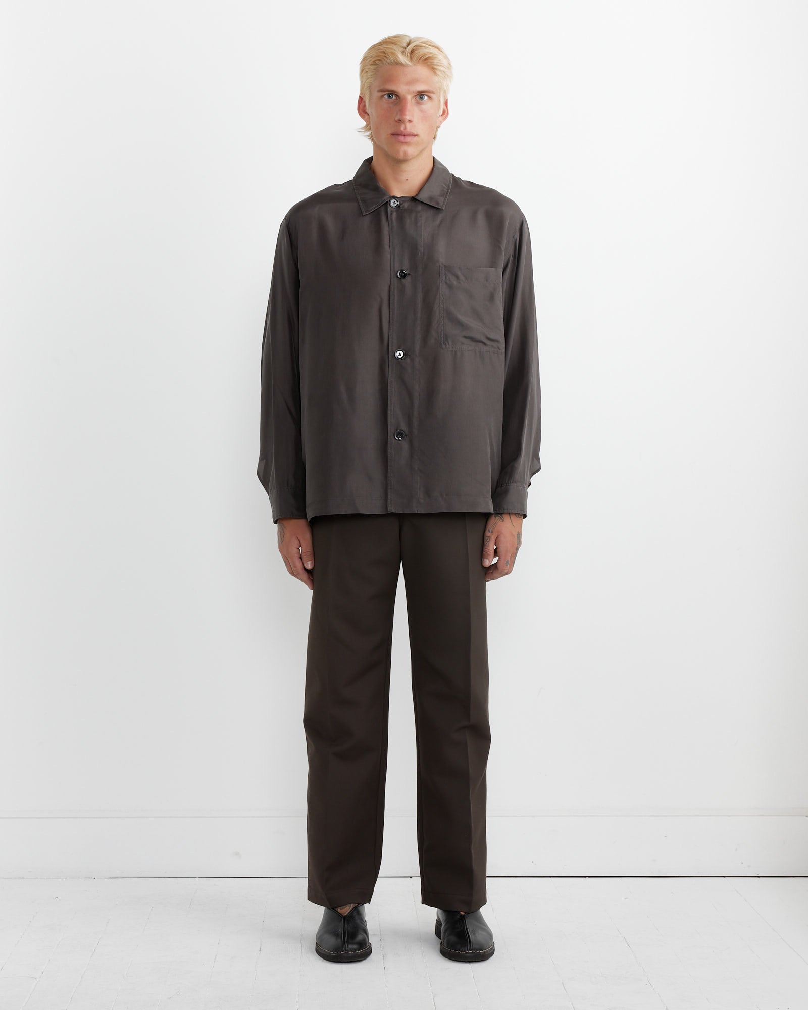 Lemaire Pyjama Shirt Espresso - Espresso / M (263106)