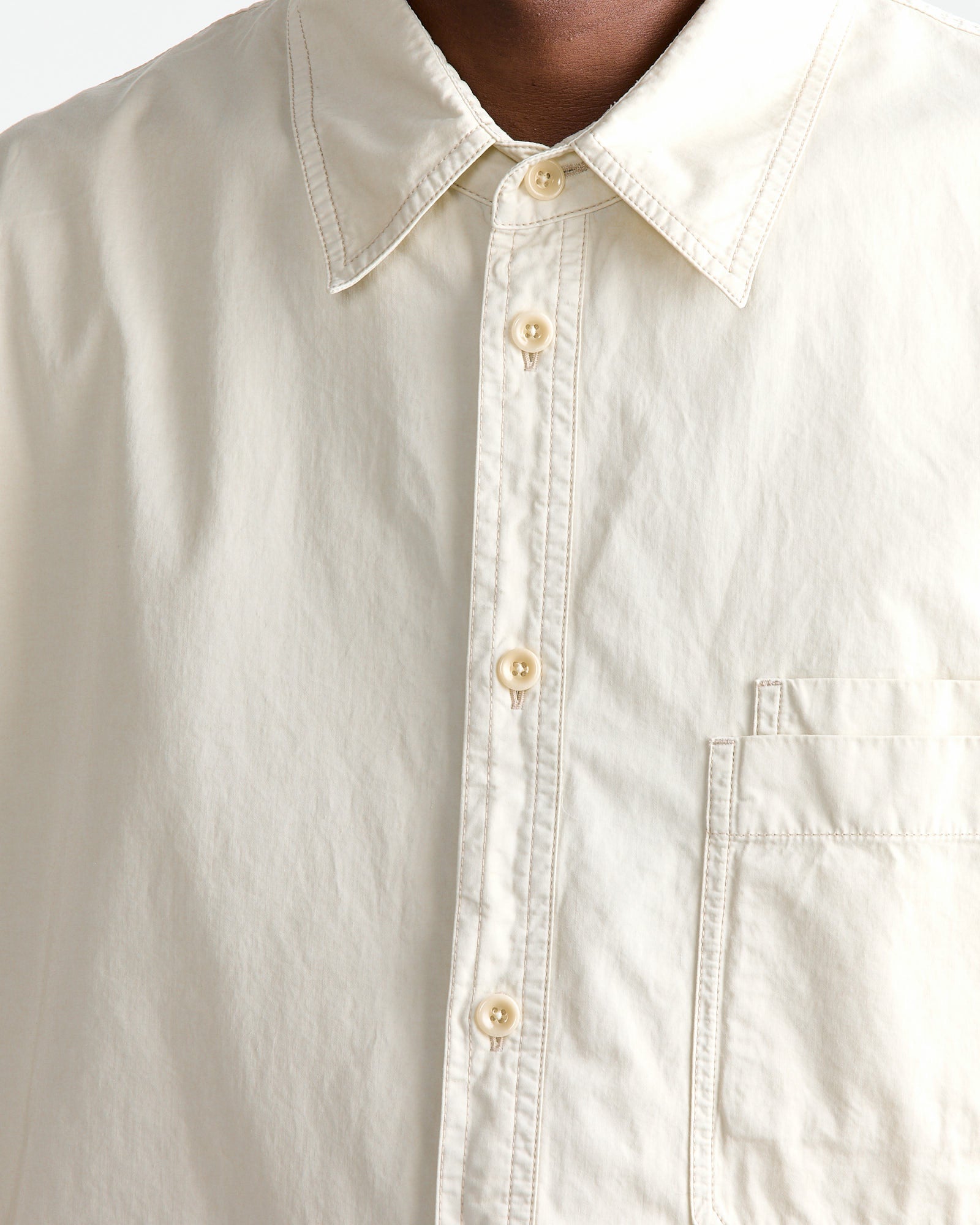 Relaxed Workwear Shirt in Creamy White