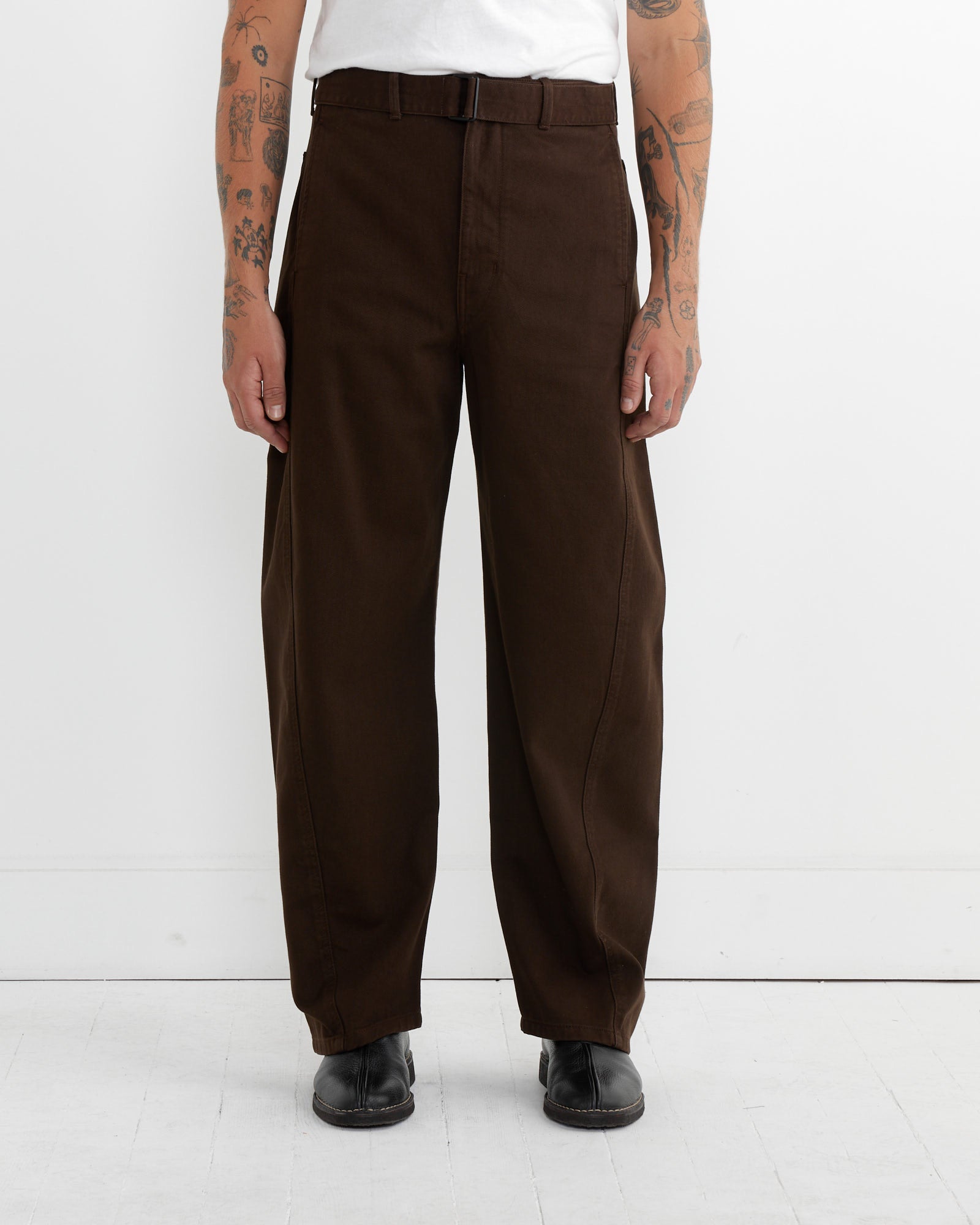 Twisted Belted Pant in Espresso