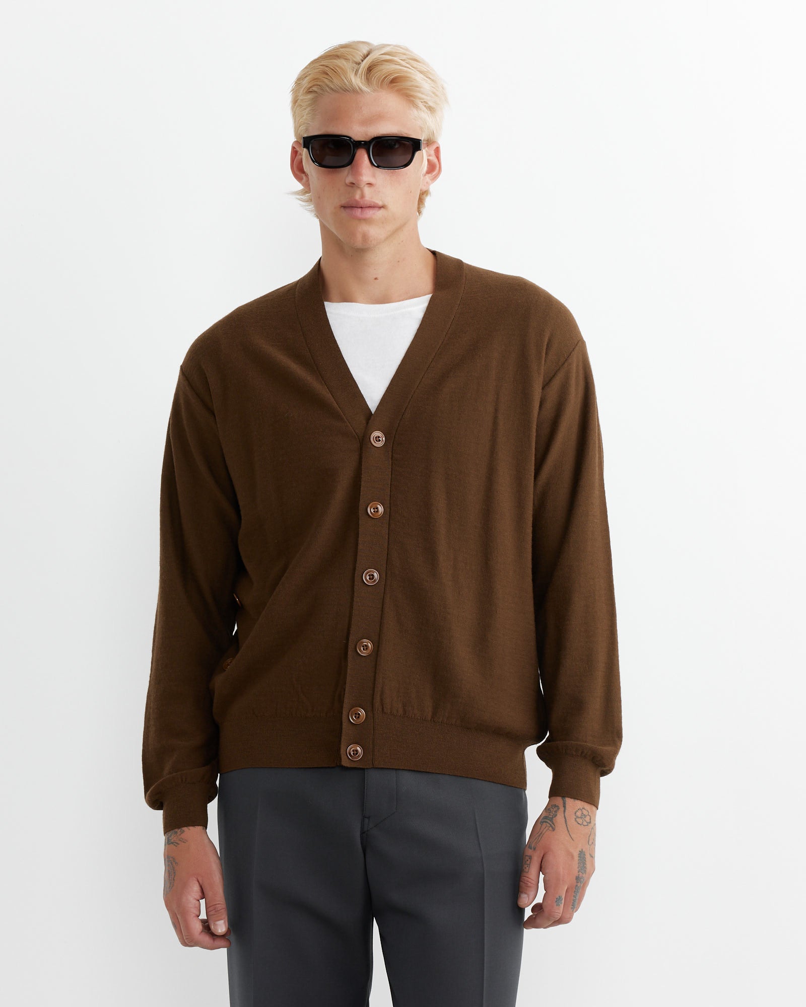 Lemaire Relaxed Twisted Cardigan Hazelnut Brown - Hazelnut Brown / M (263139)