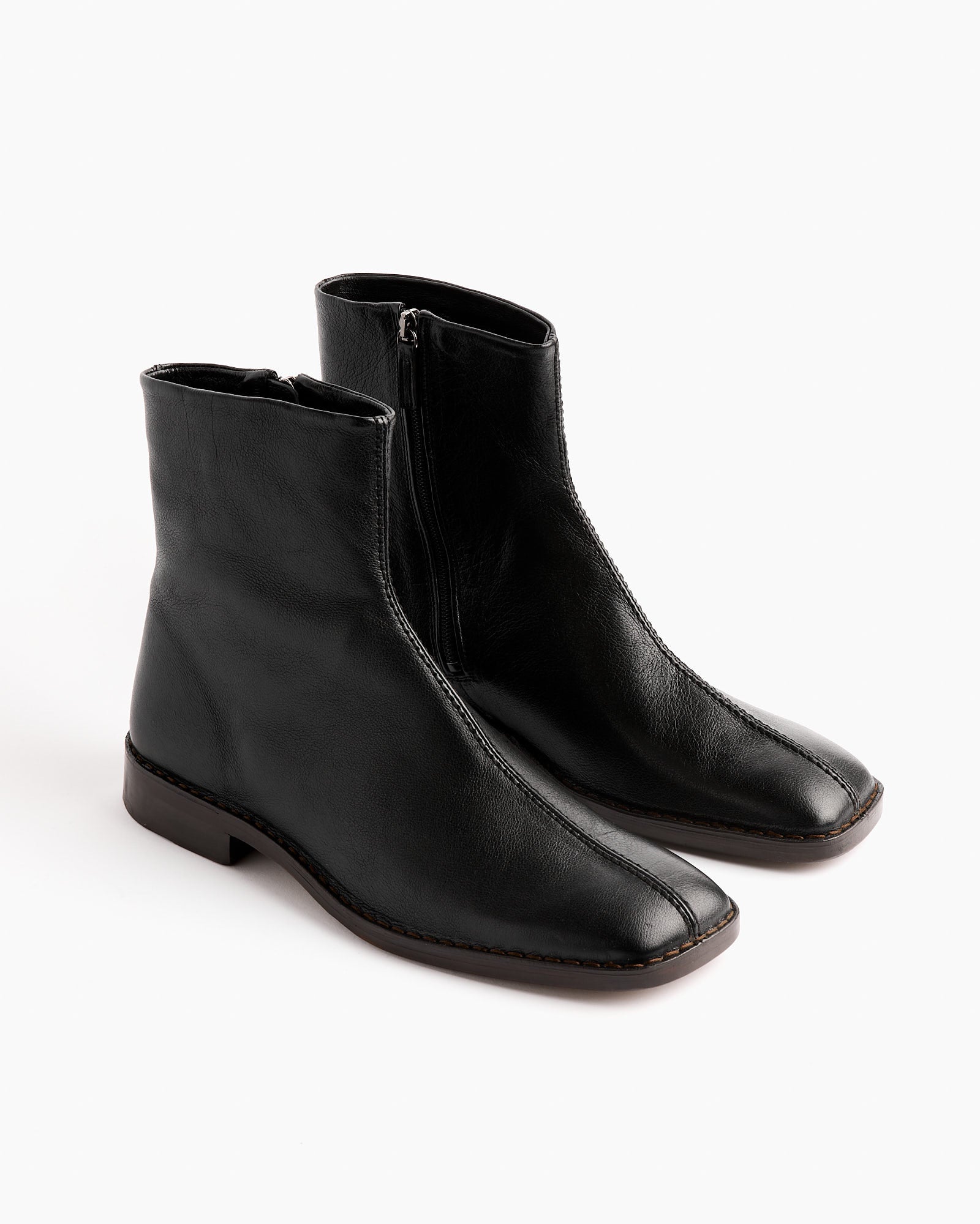 Lemaire Piped Zipped Boot Black - Black / 43 (263149)