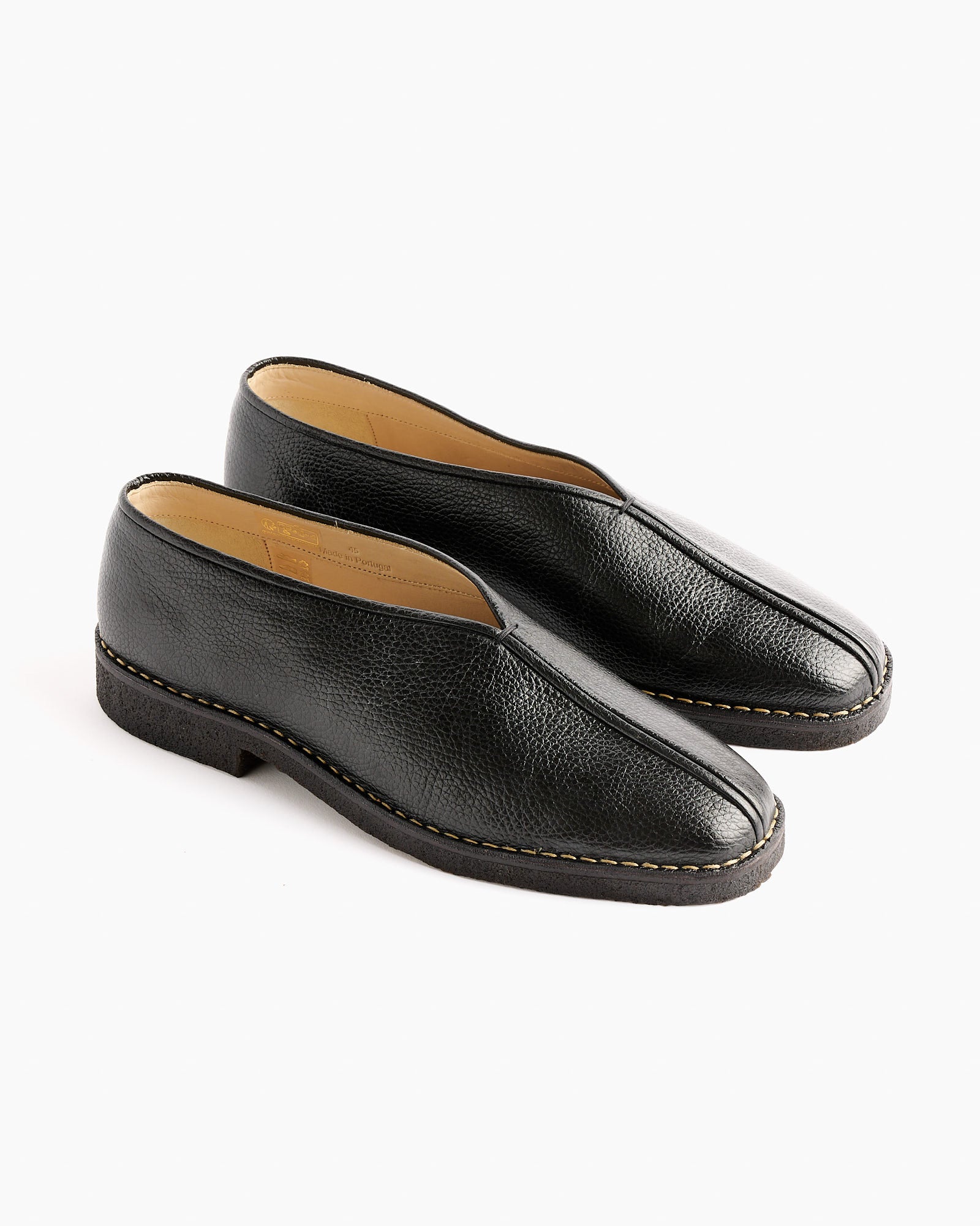 Piped Crepe Slipper in Black