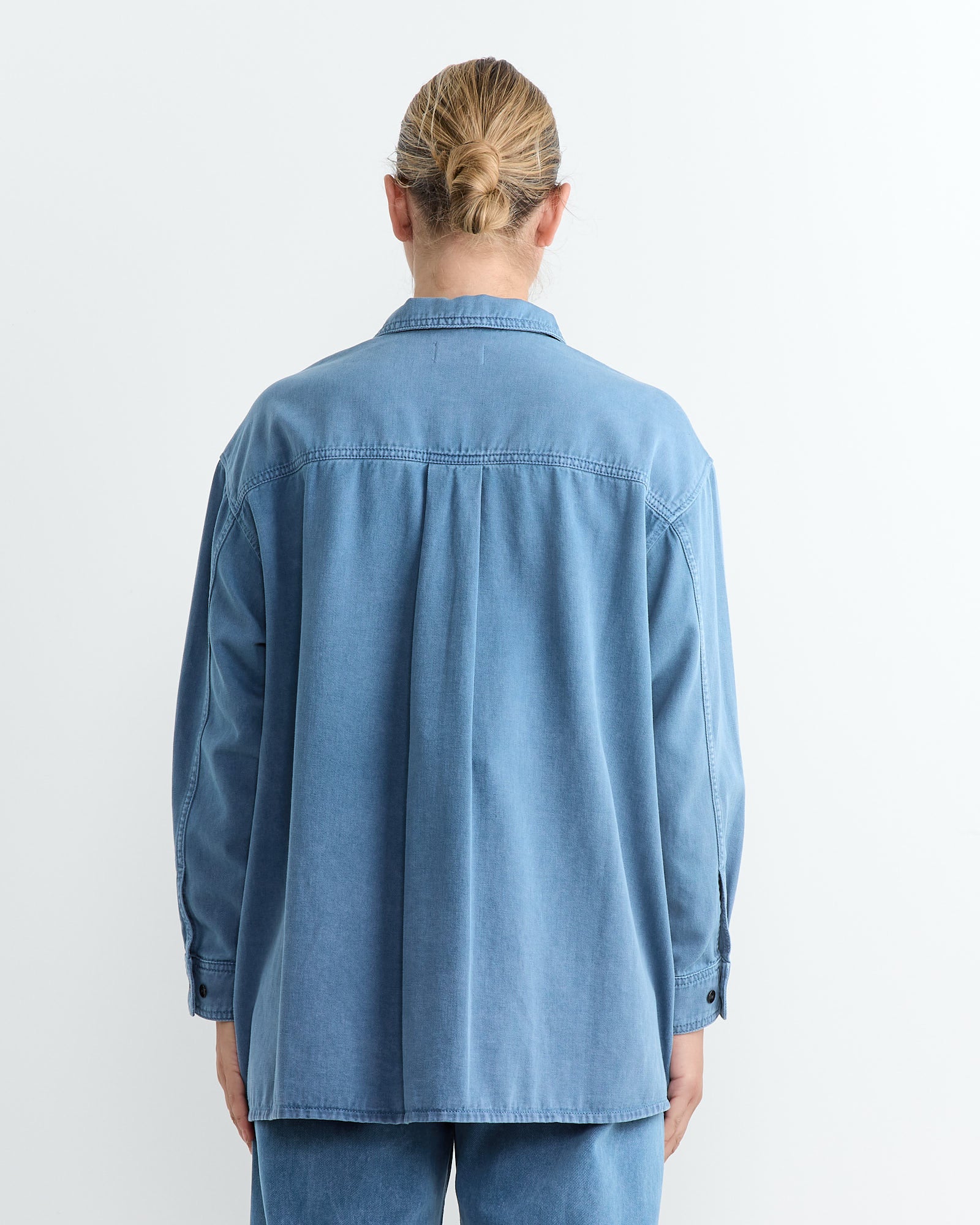 Lemaire Twisted Denim Shirt Snow Blue - Snow Blue / 34 (263179)