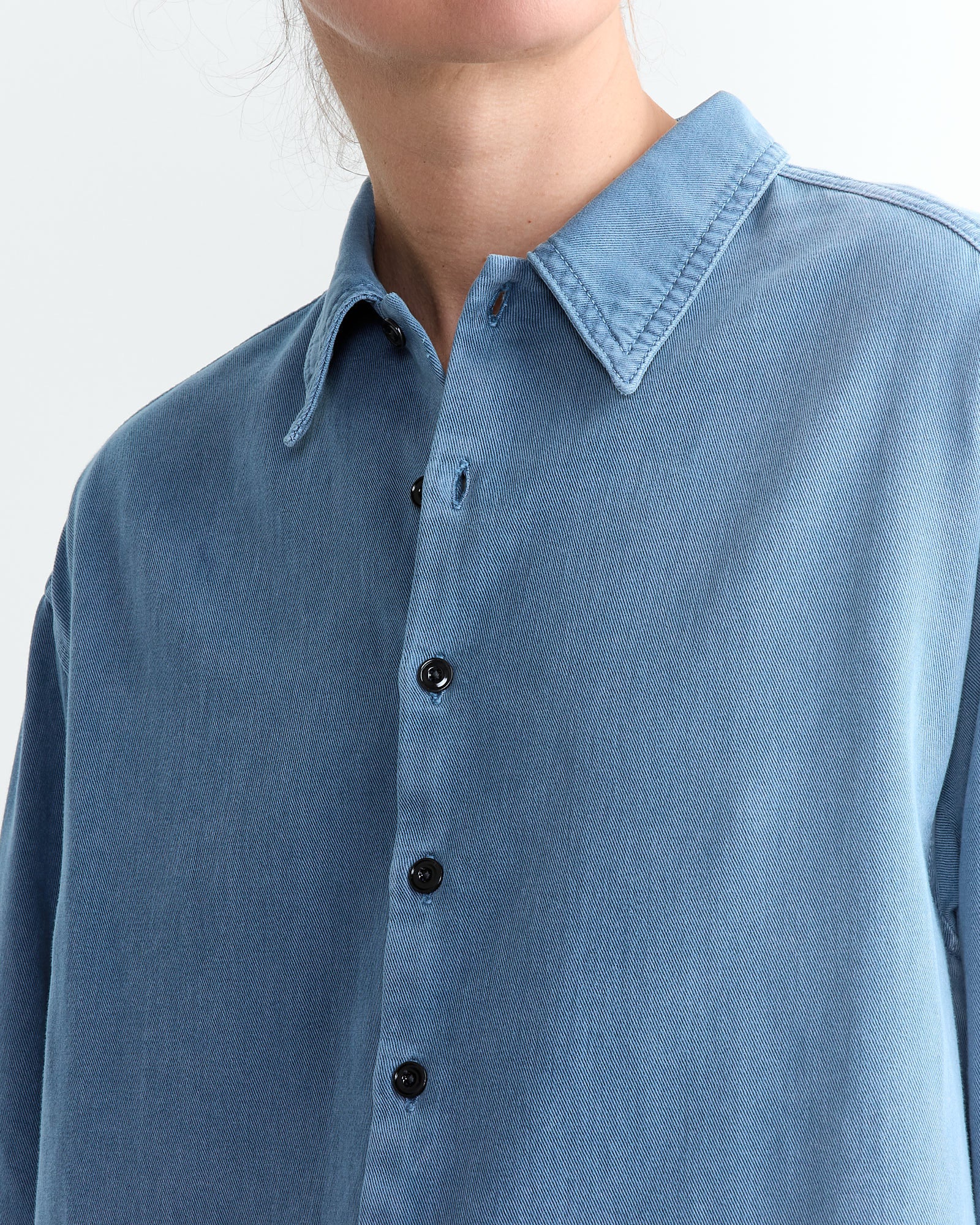 Lemaire Twisted Denim Shirt Snow Blue - Snow Blue / 34 (263179)