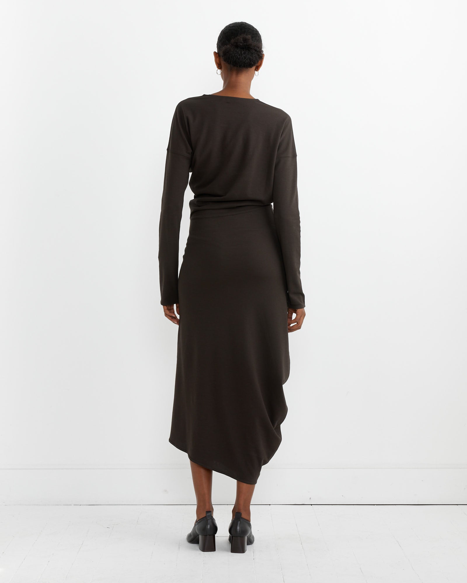 Lemaire L/S Twisted Dress Dark Espresso - Dark Espresso / XS (263185)