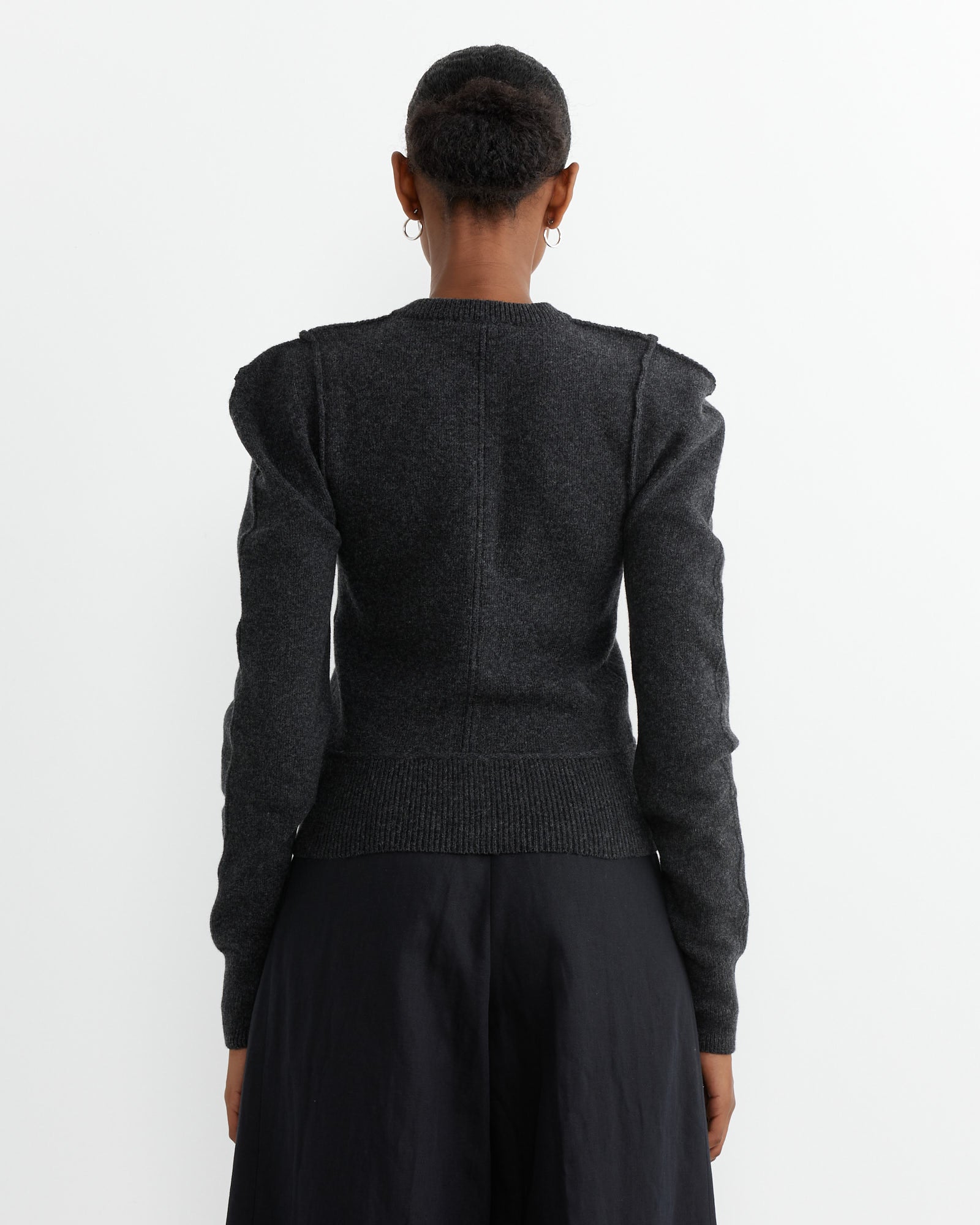 Lemaire Fitted Cardigan Anthracite Melange - Anthracite Melange / XS (263188)