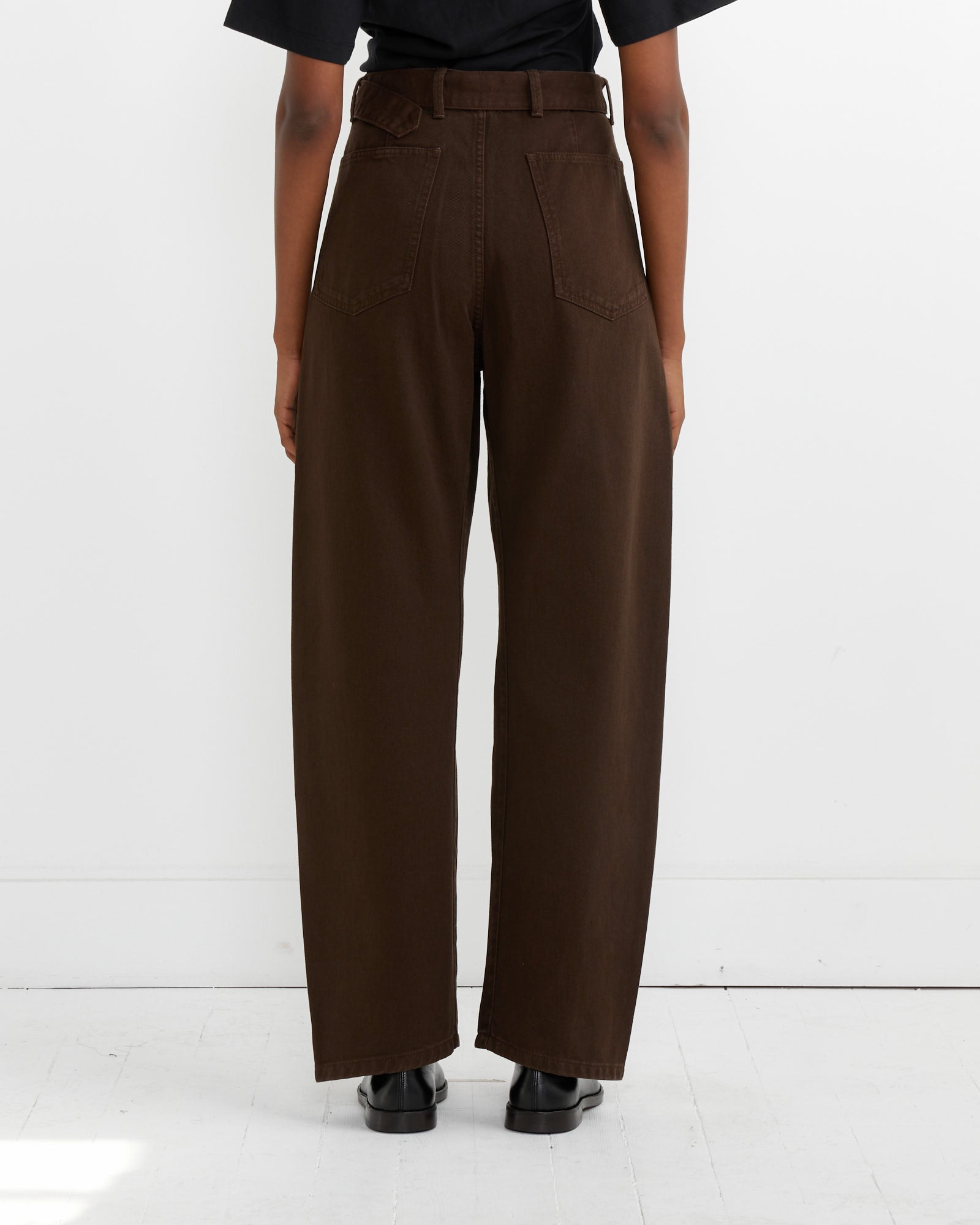 Twisted Belted Pant in Espresso