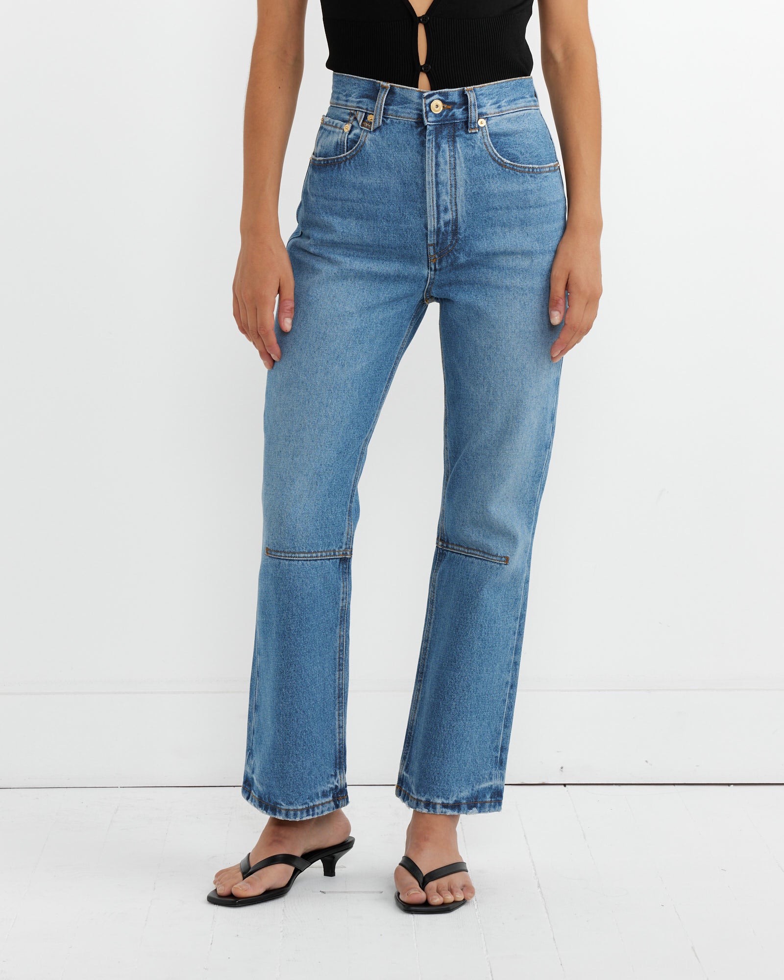 Jacquemus Le De-Nimes Court Jean Blue/Tabac - Blue/Tabac / 26 (263275)