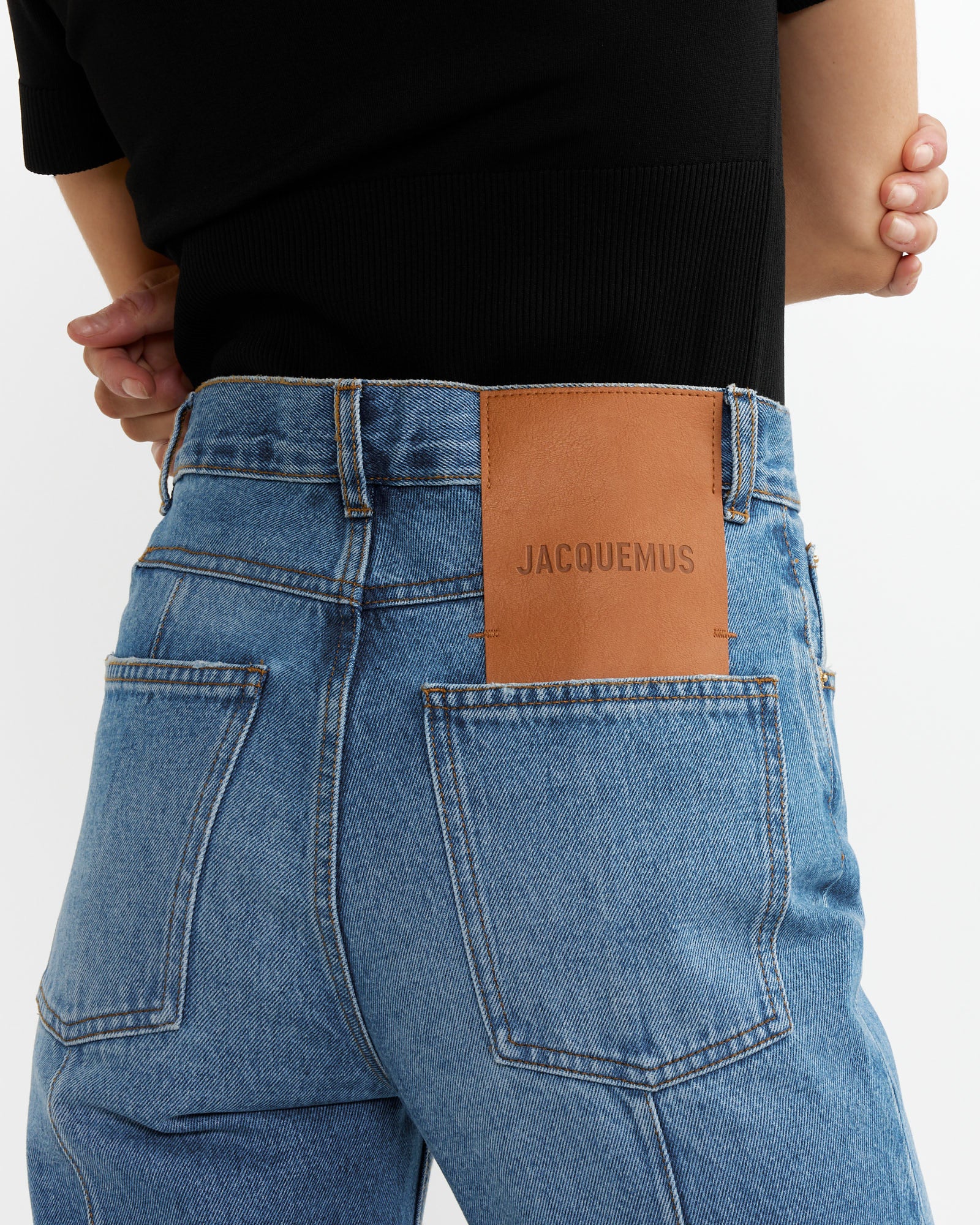 Jacquemus Le De-Nimes Court Jean Blue/Tabac - Blue/Tabac / 26 (263275)