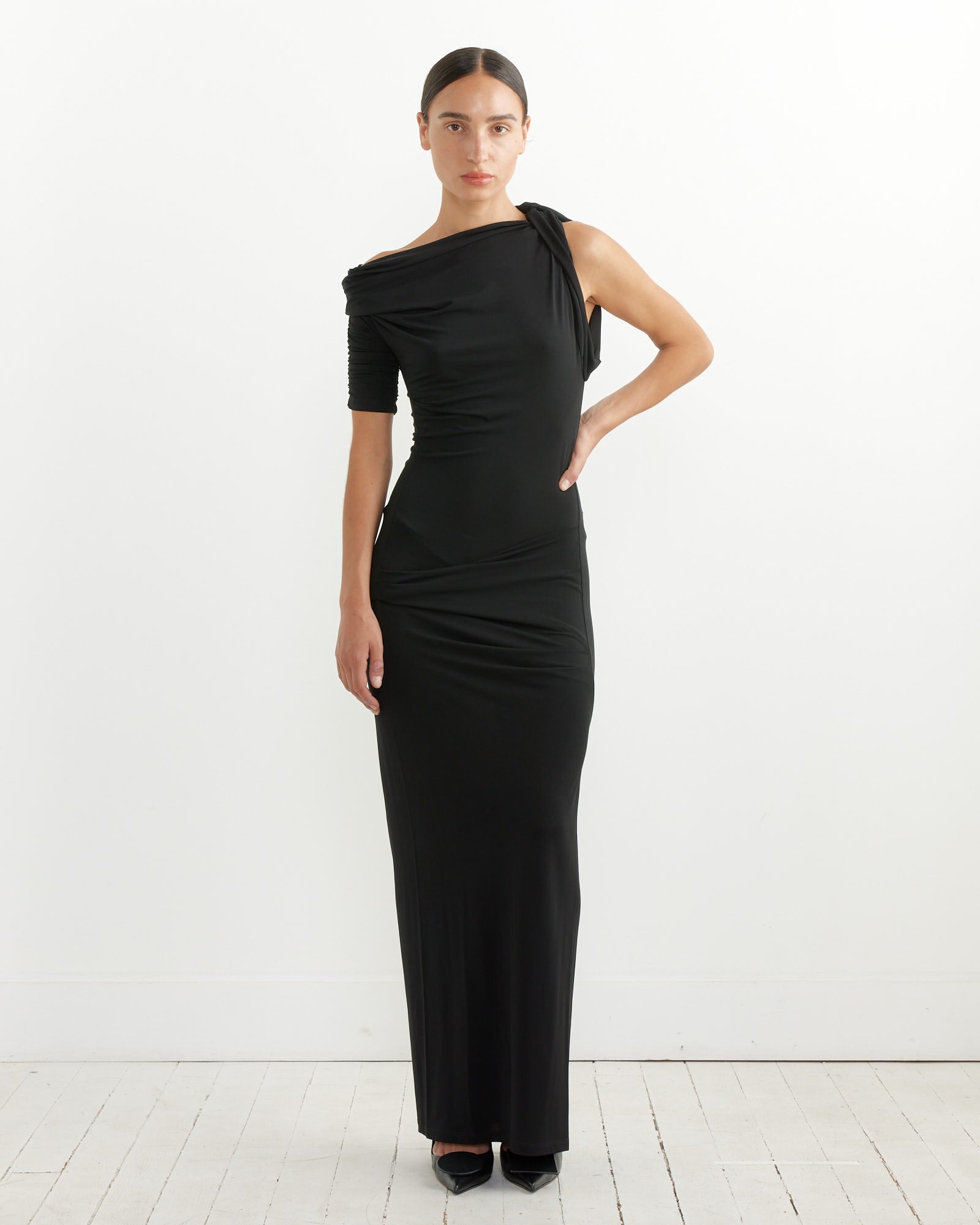 La Robe Drapeado Dress in Black