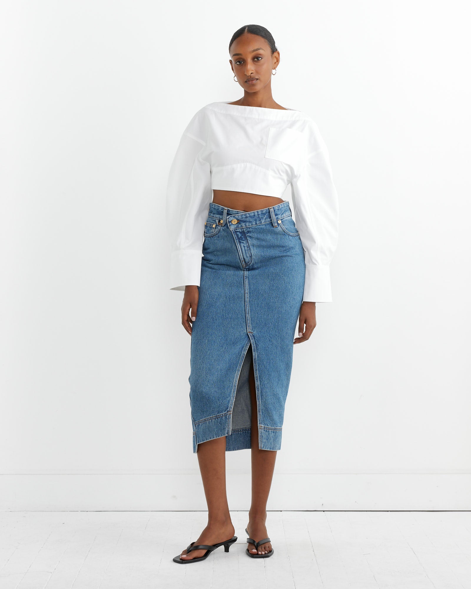 La Jupe De-Nimes Skirt in Blue/Tabac