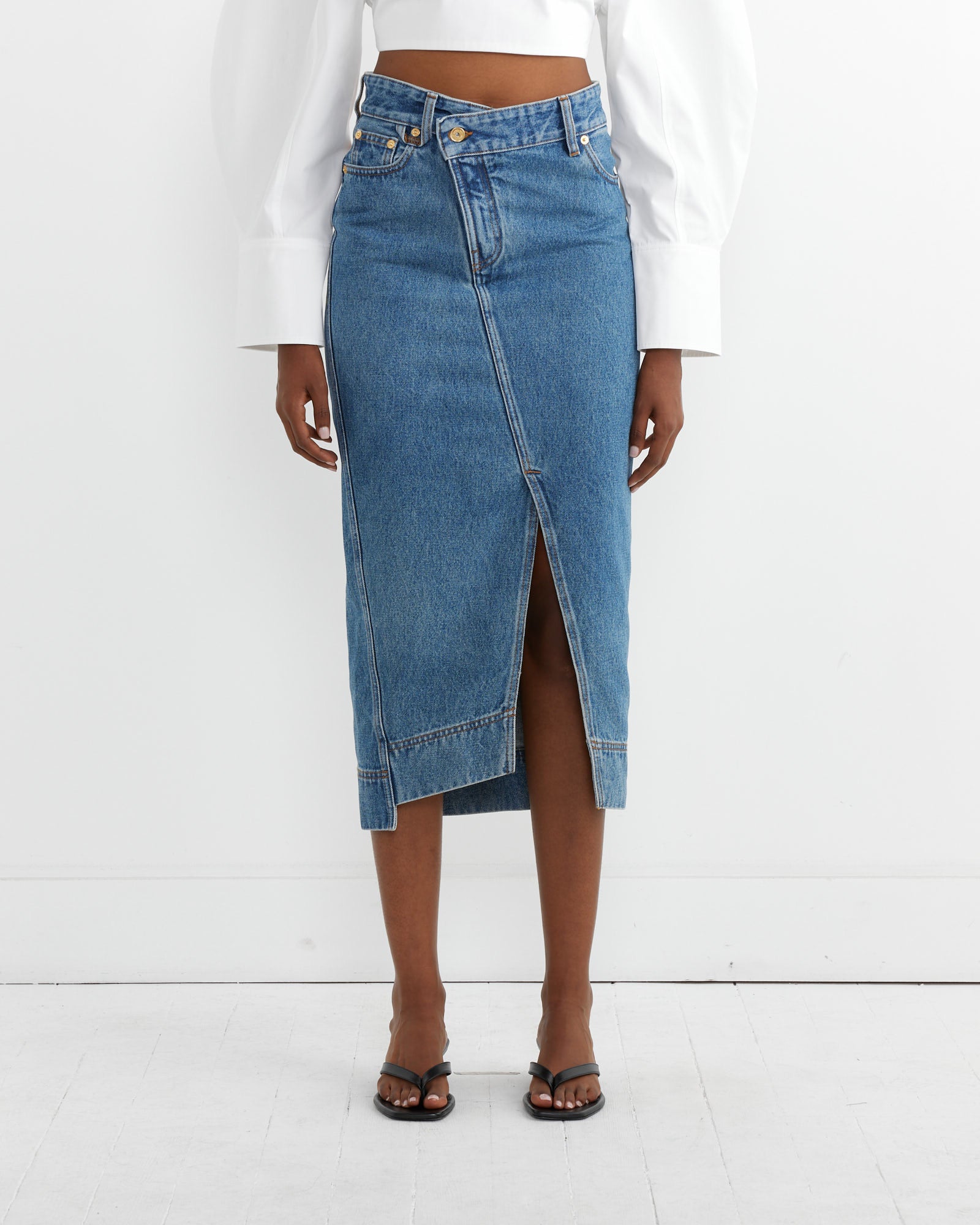 Jacquemus La Jupe De-Nimes Skirt Blue/Tabac - Blue/Tabac / 25 (263300)