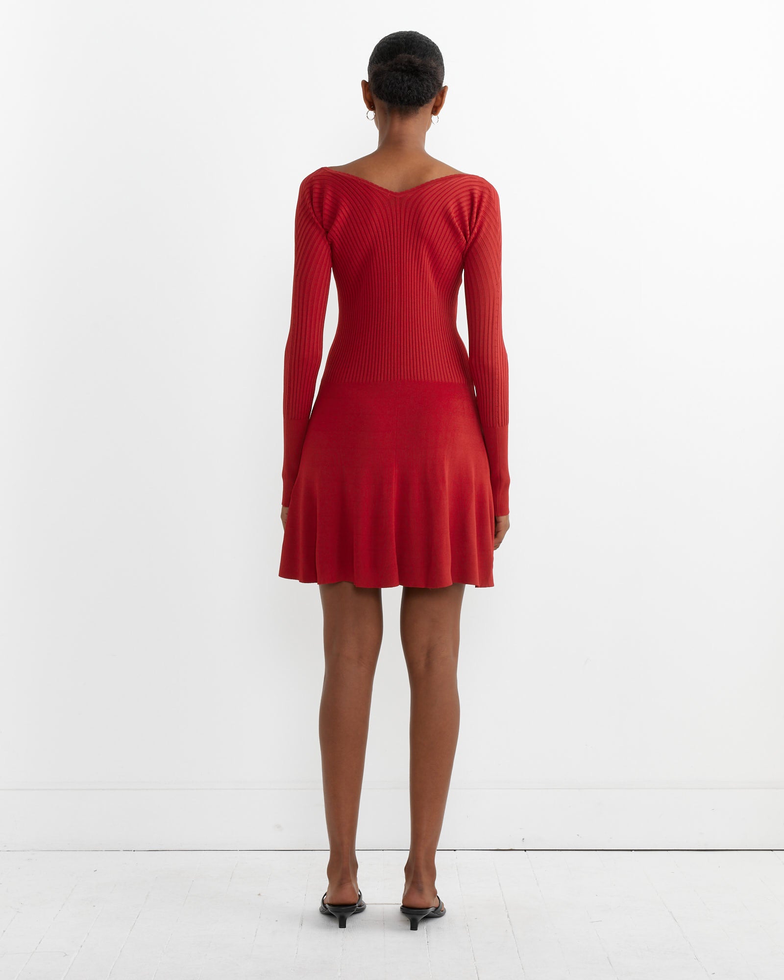 La Mini Robe Pralu Dress in Dark Red