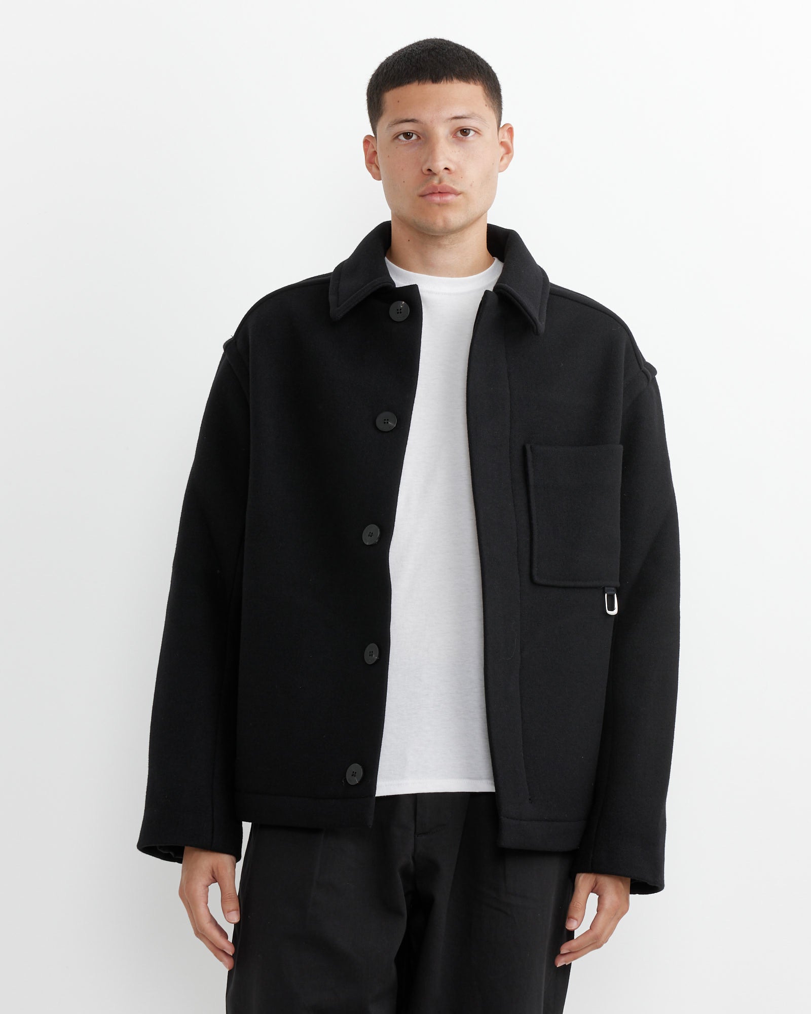 Le Manteau Court Coat in Black