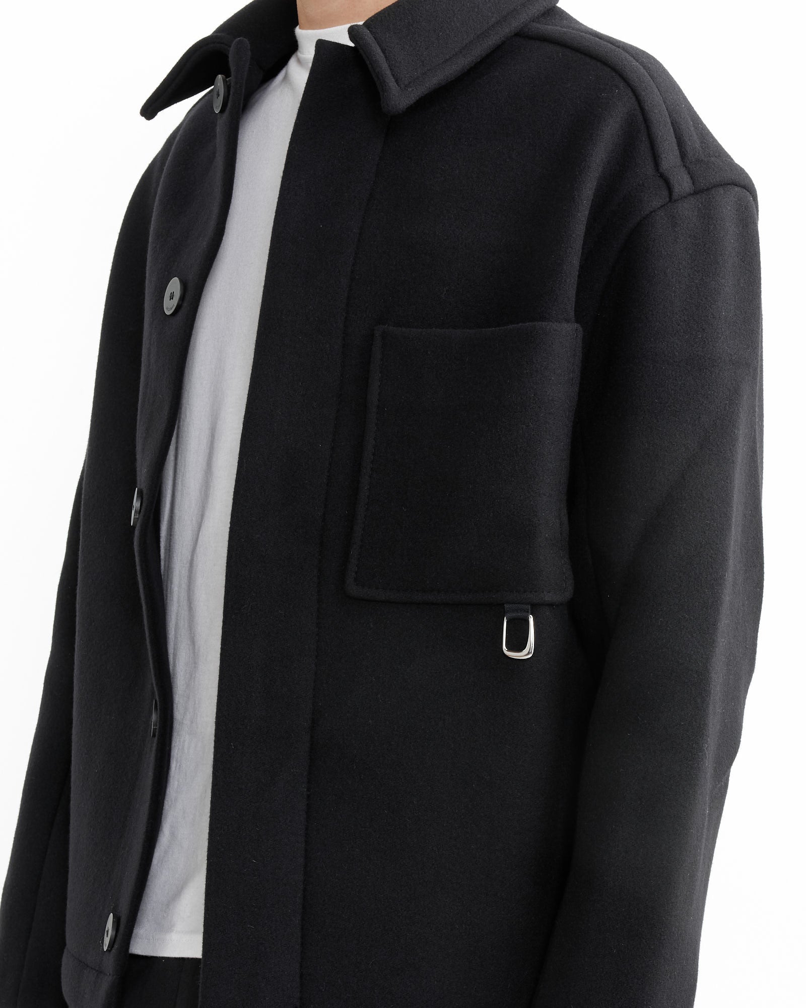 Le Manteau Court Coat in Black