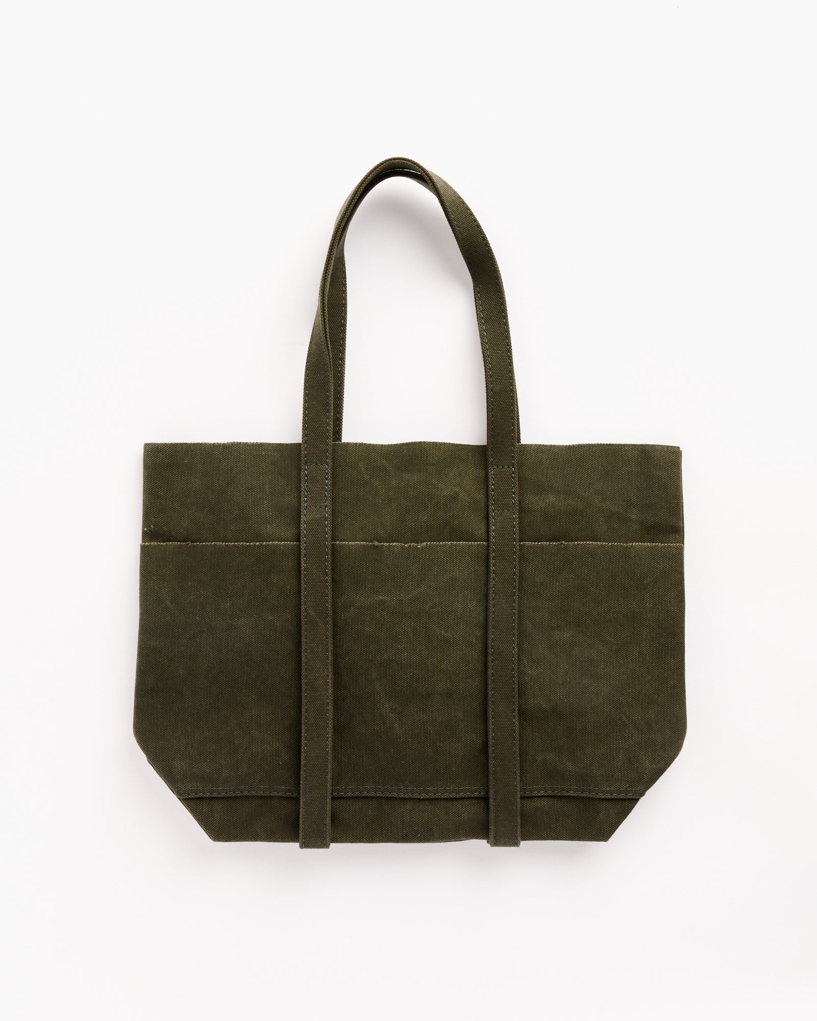 Washed Canvas 6 Pockets Tote in Olive