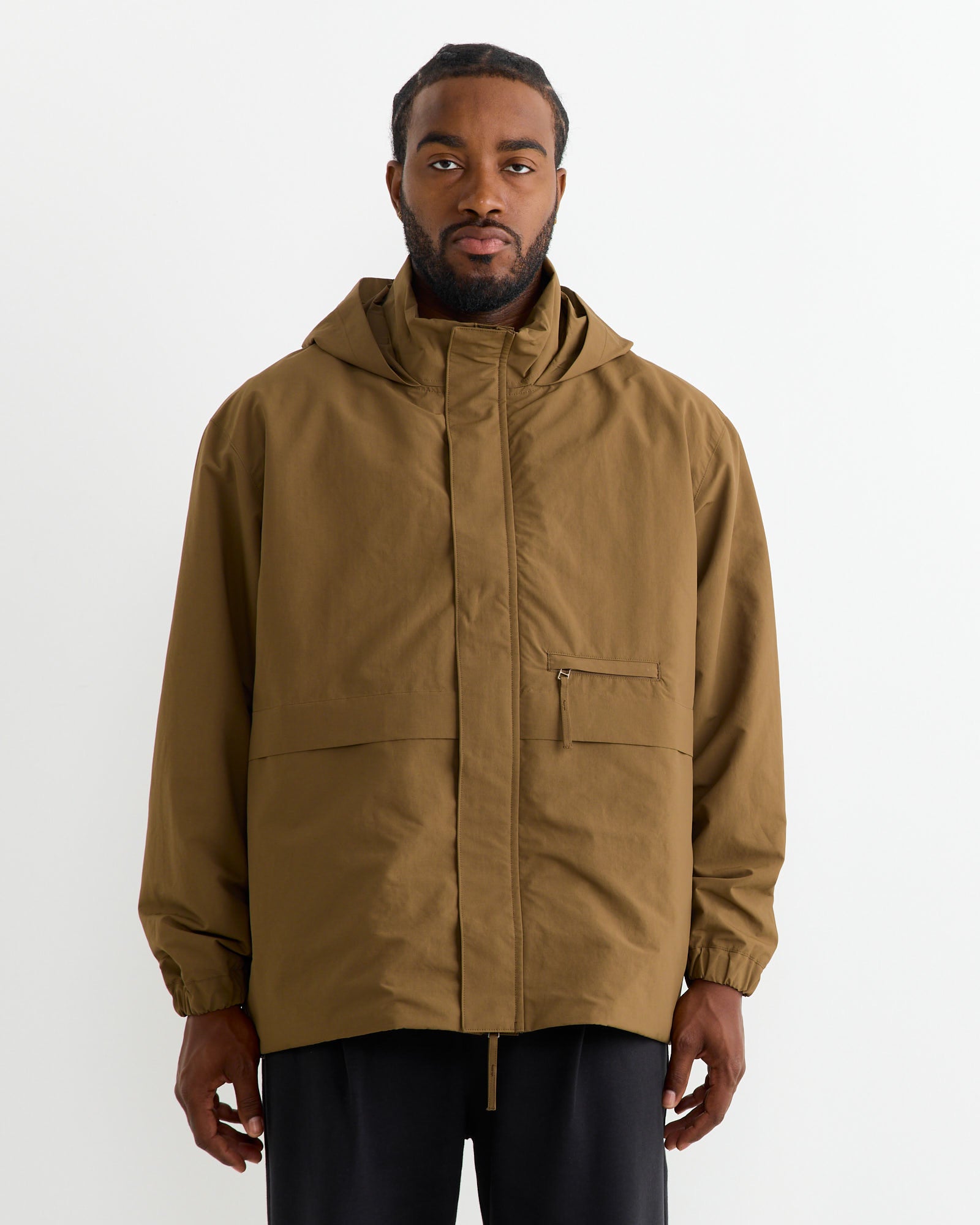 Stand Collar Field Jacket in Camel