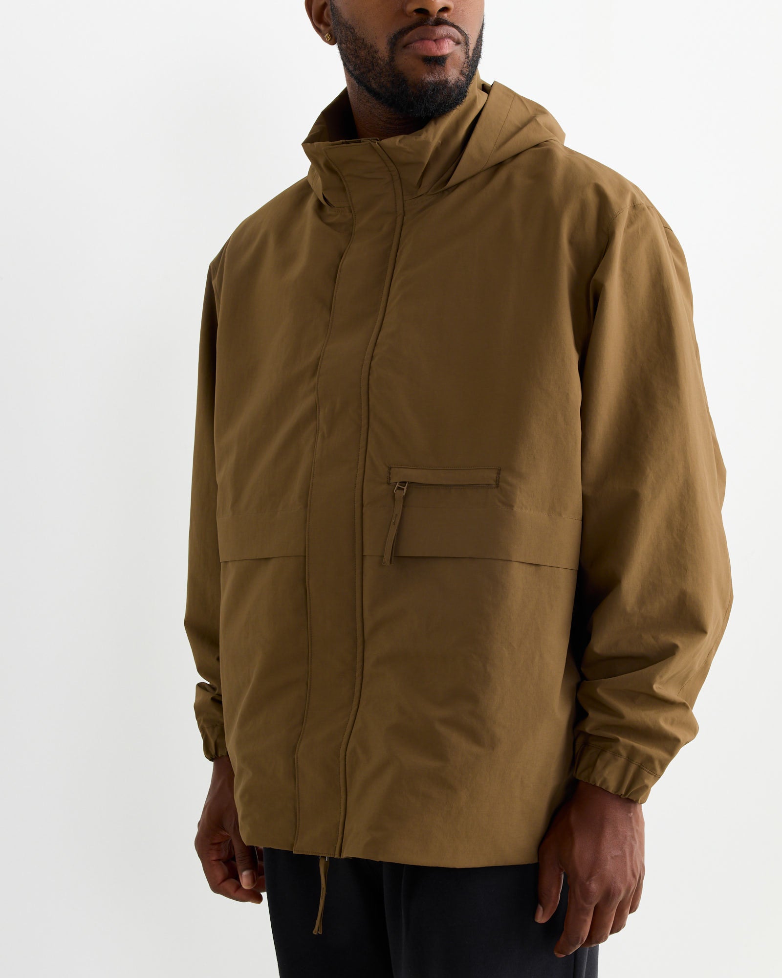 Stand Collar Field Jacket in Camel