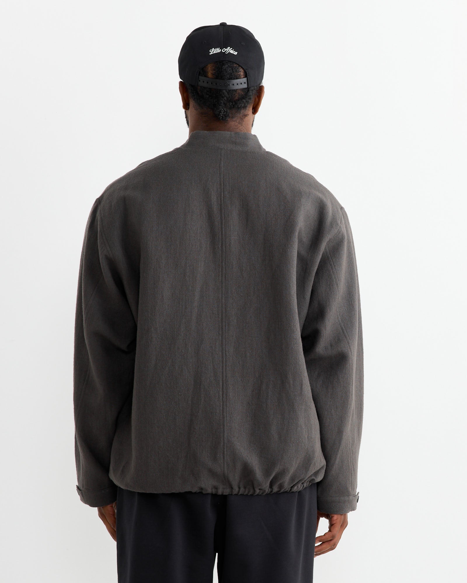 Linen Wool Mix Blouson in Dusty Brown