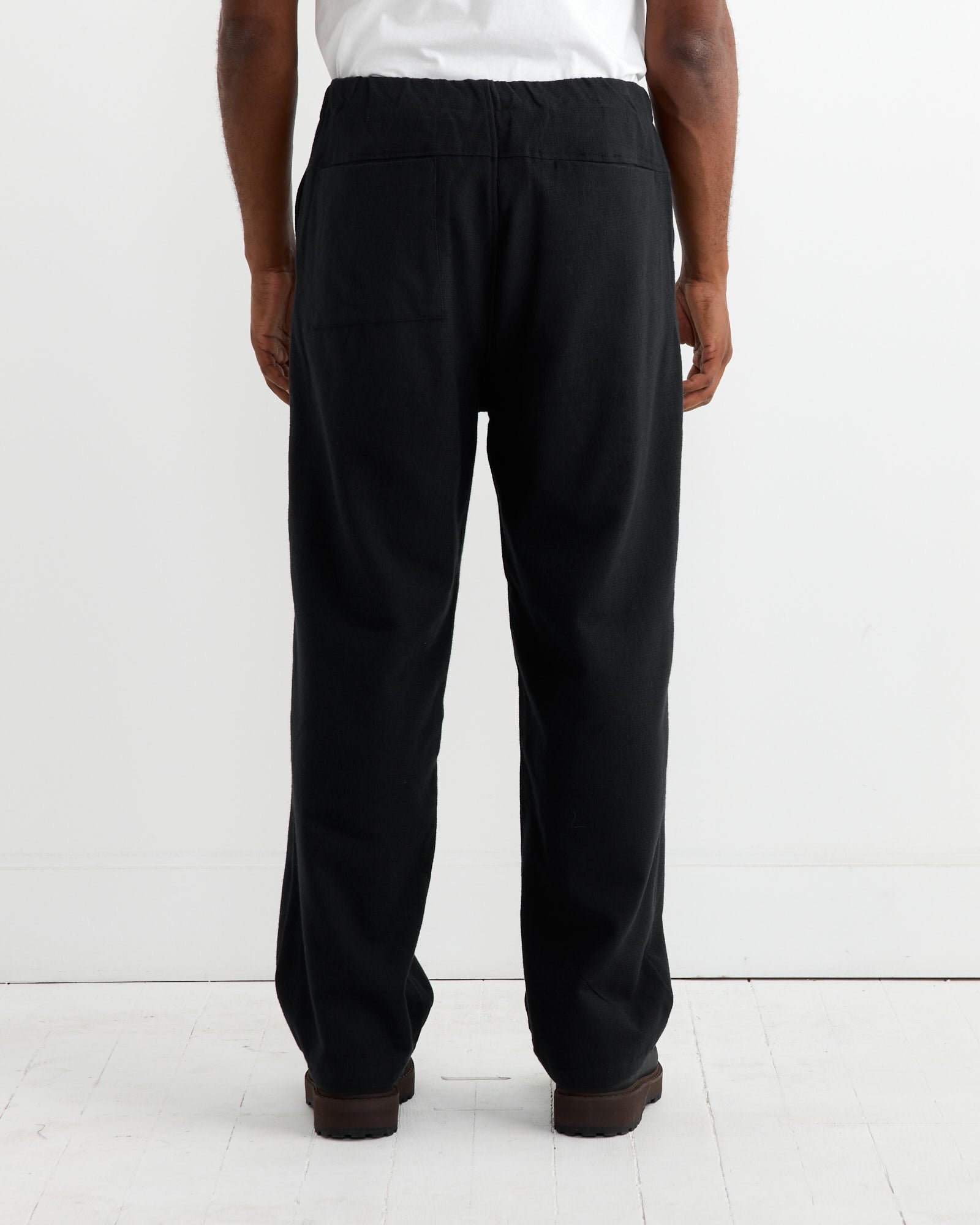 Wool Mix Easy Pant in Black Navy