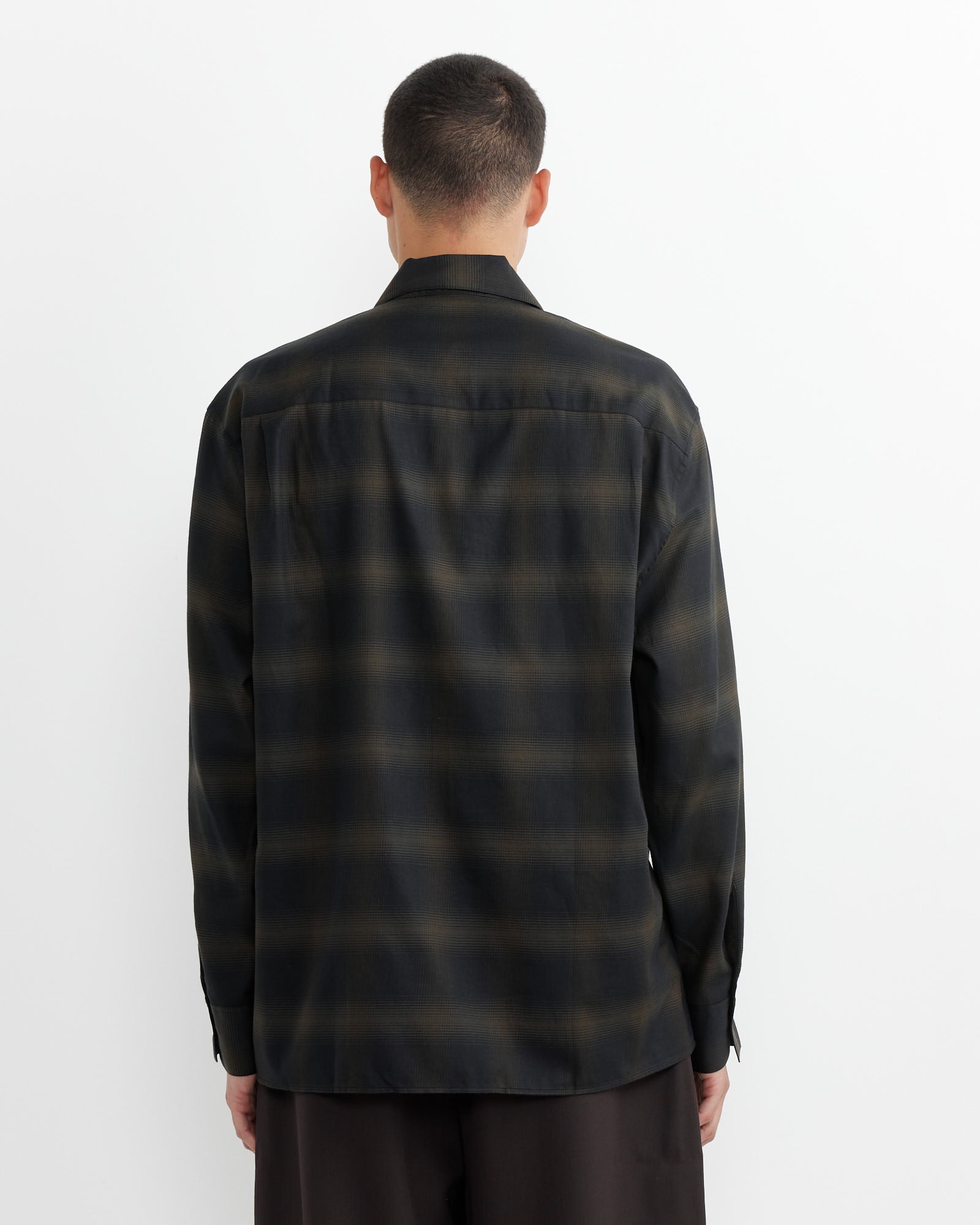 Studio Nicholson Ray L/S Shirt Black/Chocolate Brown - Black/Chocolate Brown / M (263596)