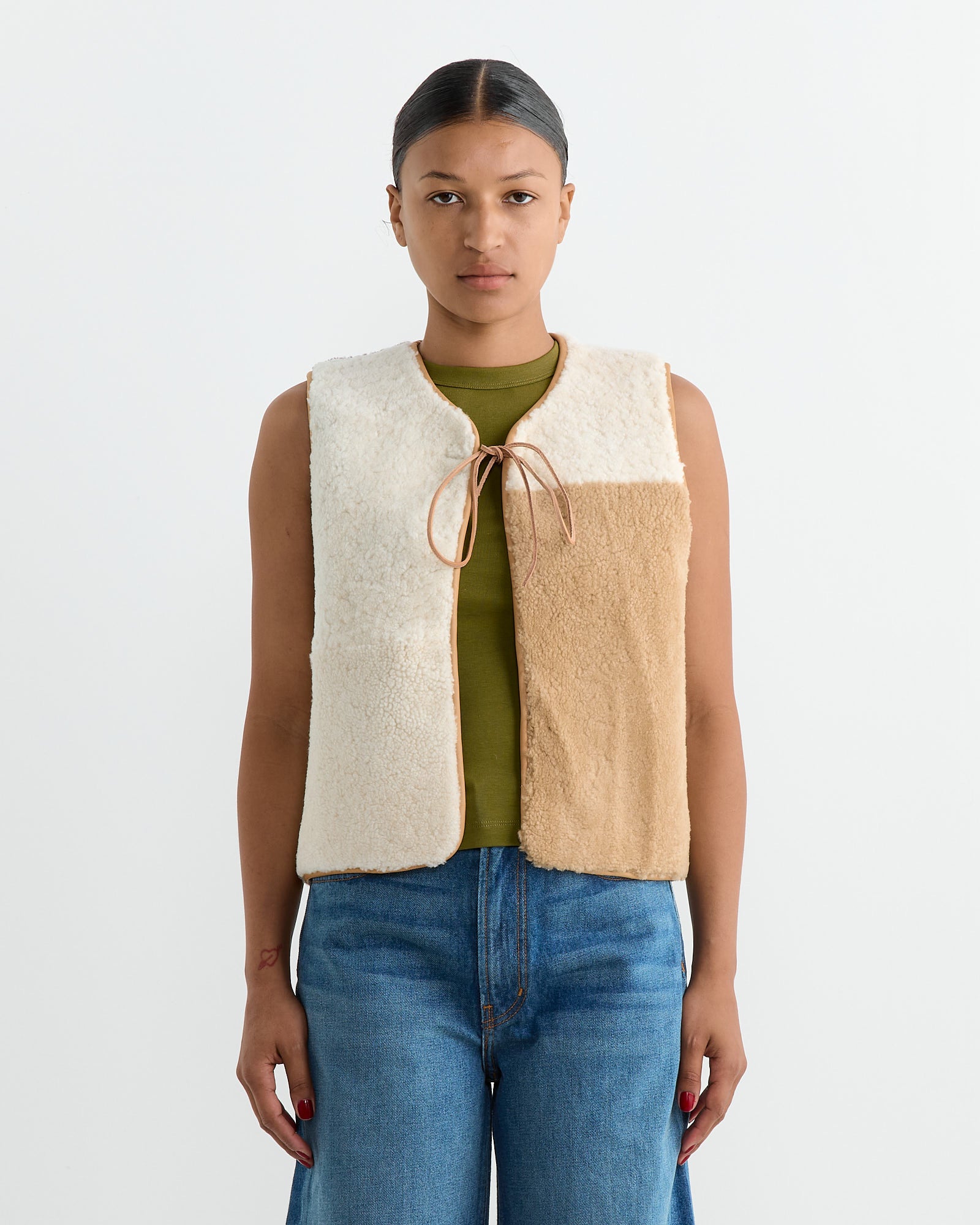 Rosa Mosa Gilet Patchwork Vest - Natural/Lilac - OS - Default Title (263819)