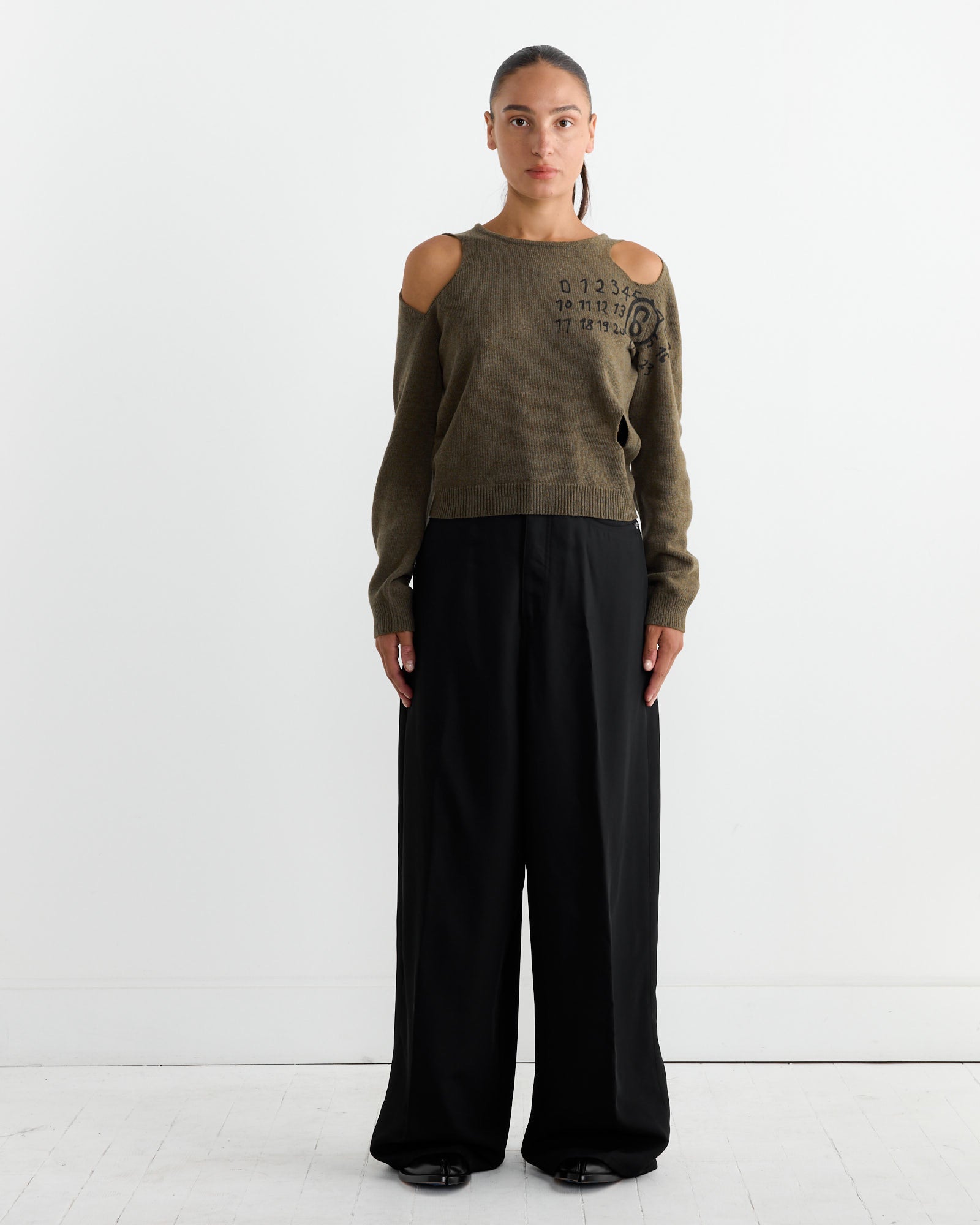 Logo Knit Top in Brown