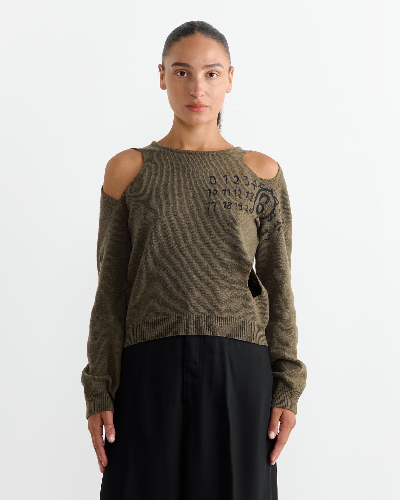 Logo Knit Top in Brown