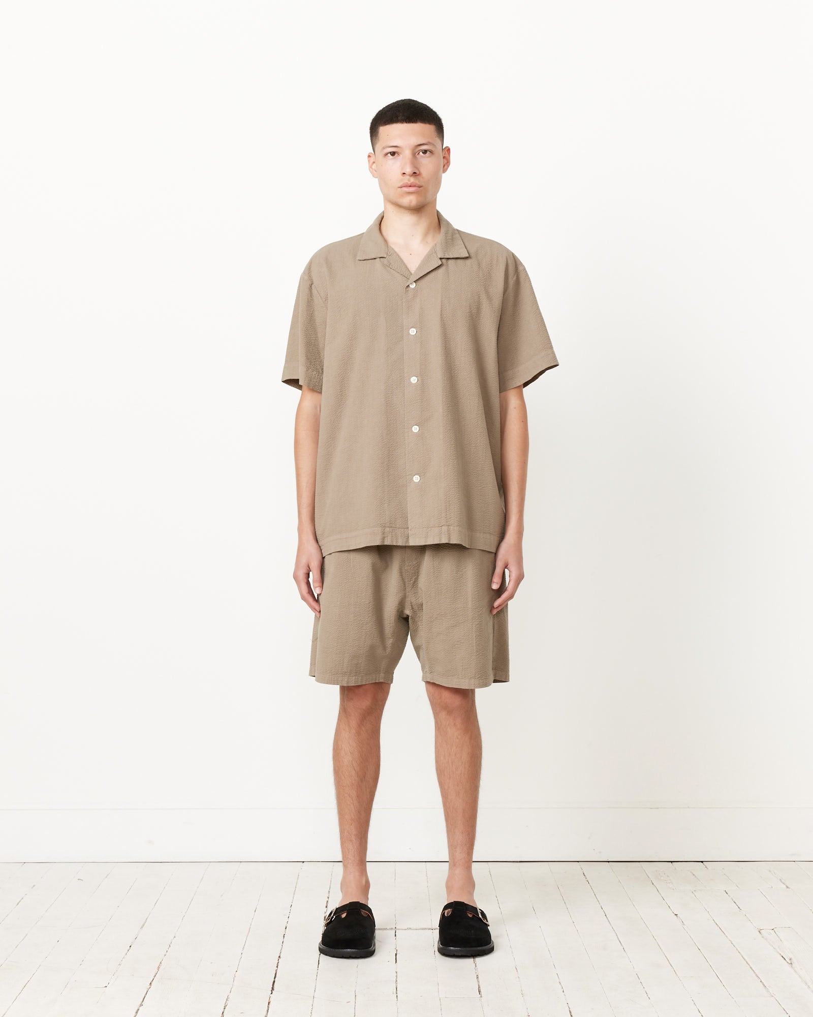 Haus Seersucker Shirt in Sage