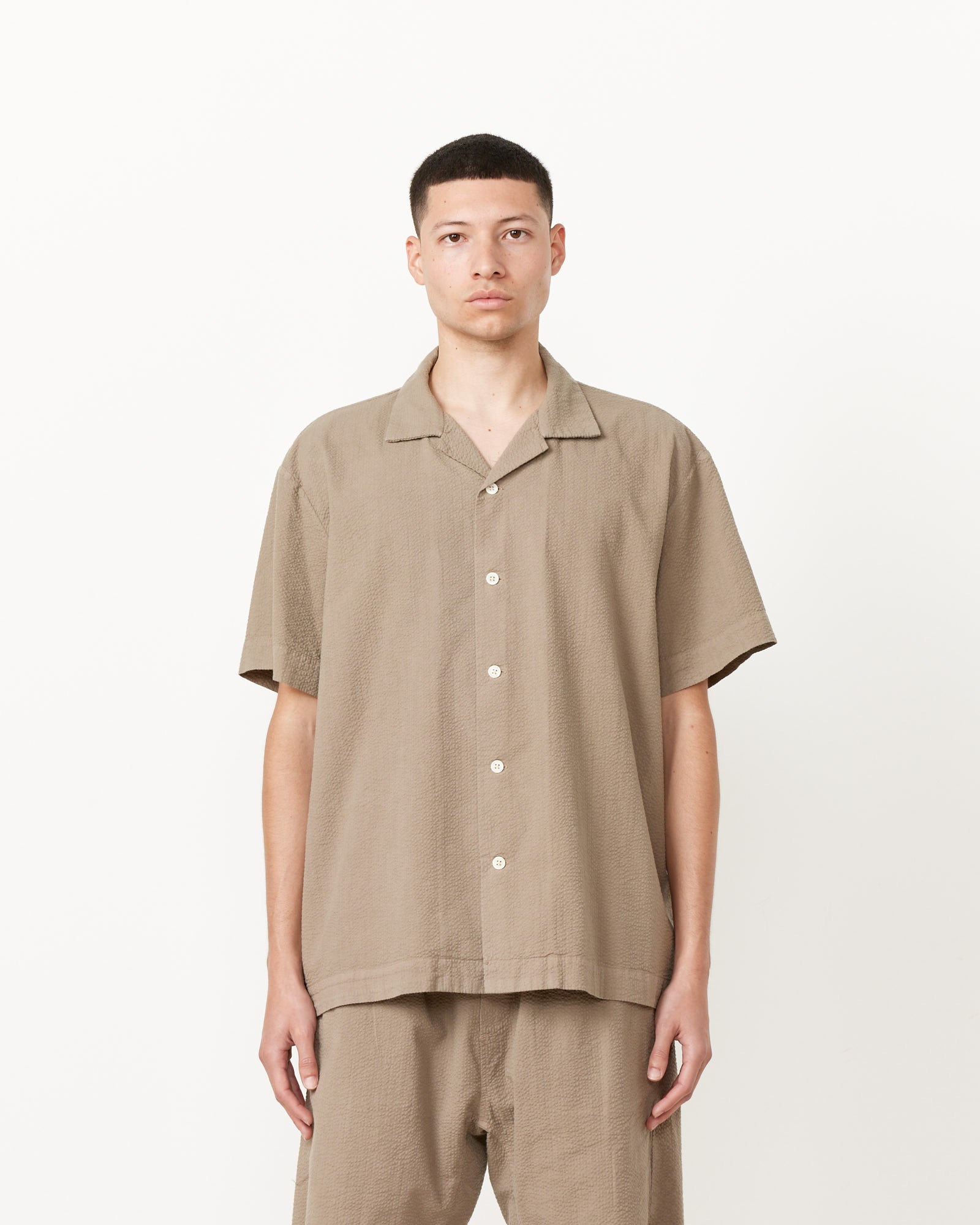 Haus Seersucker Shirt in Sage