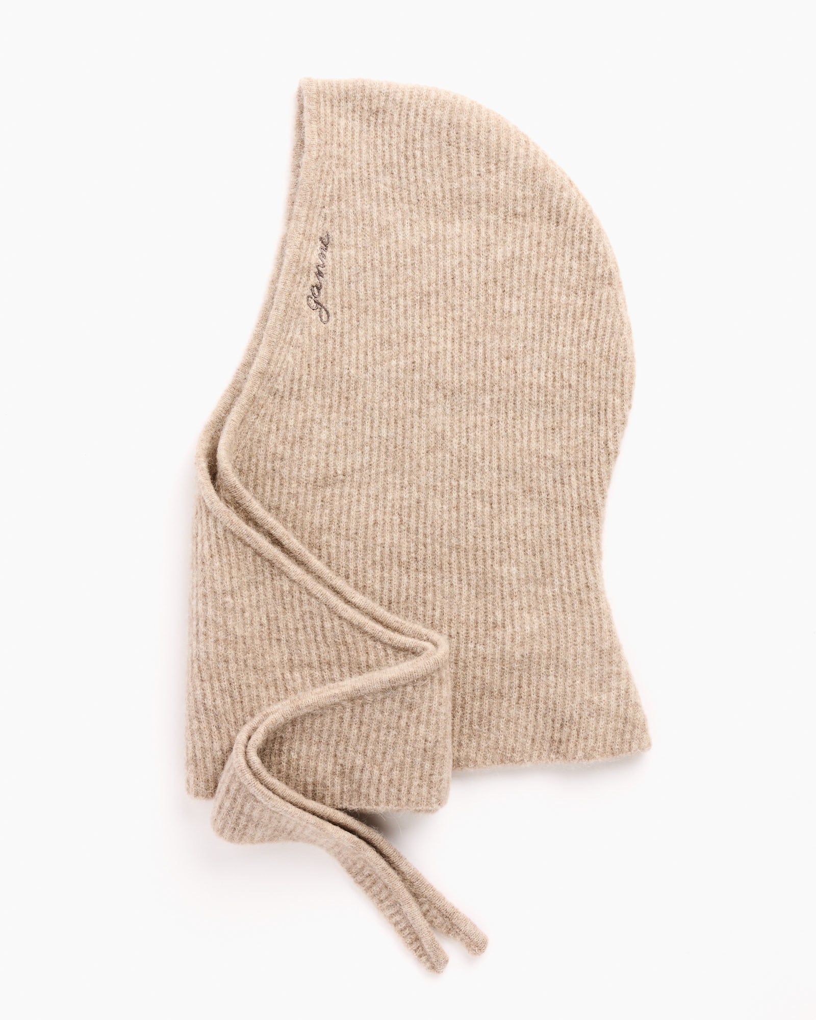 Ganni Soft Wool Balaclava - Almond Milk - OS - Default Title (263956)