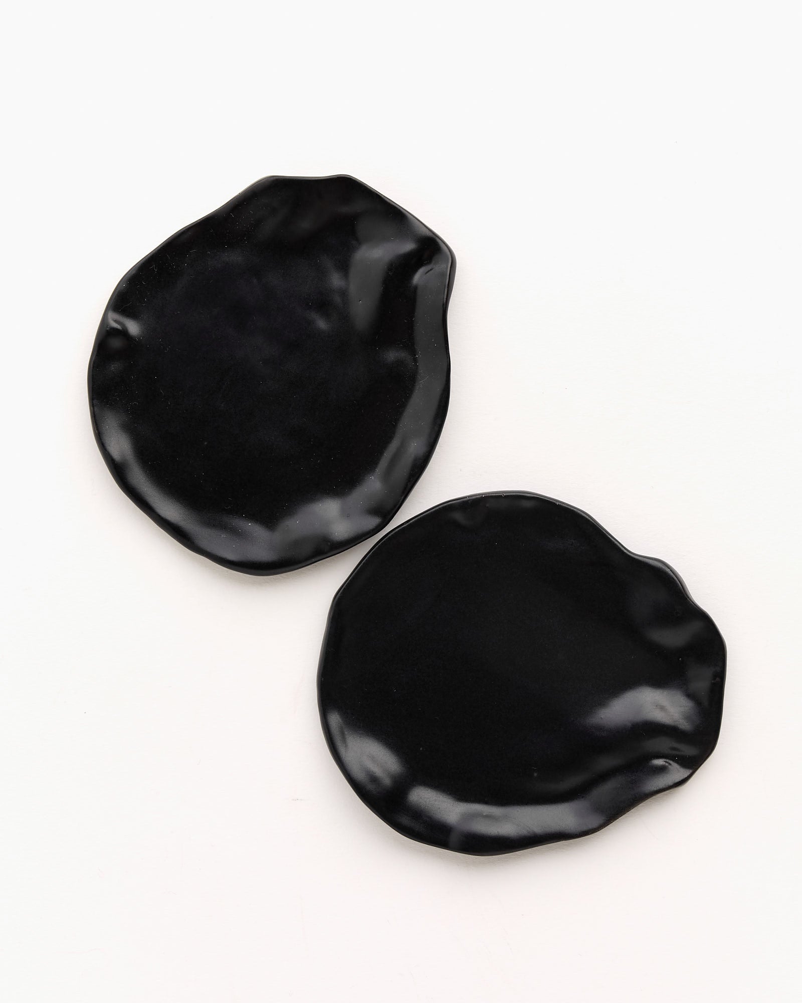 The Mostly Flat Set of 2 Coasters in Matte Black