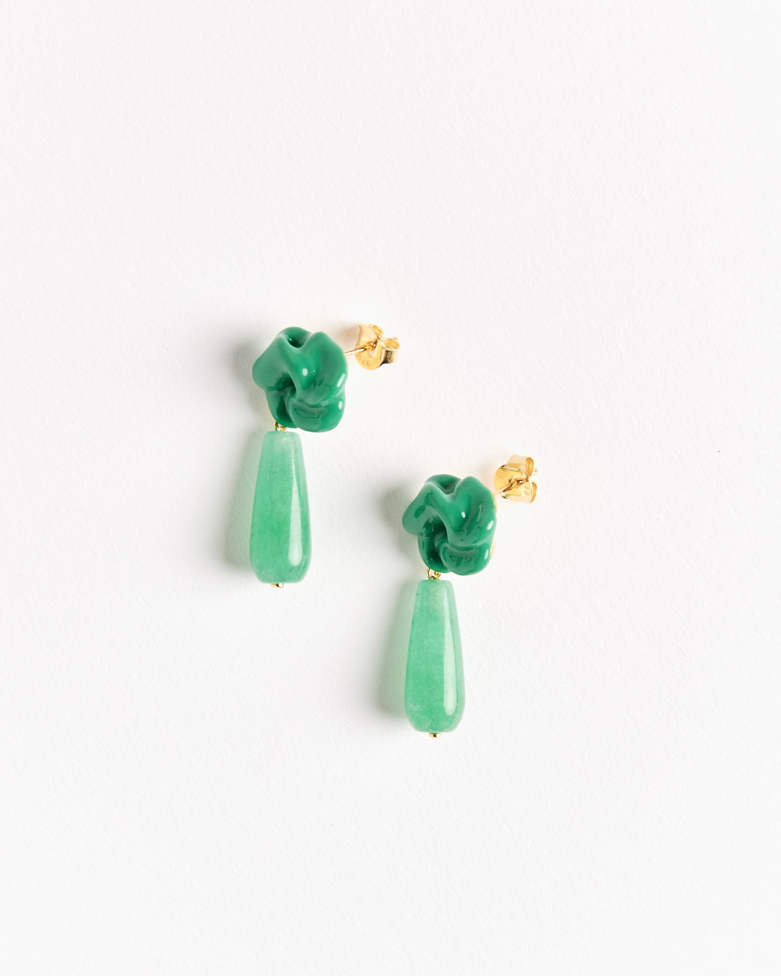 Completedworks E01 Green Bead Earrings - Gold Plated - Default Title (264057)